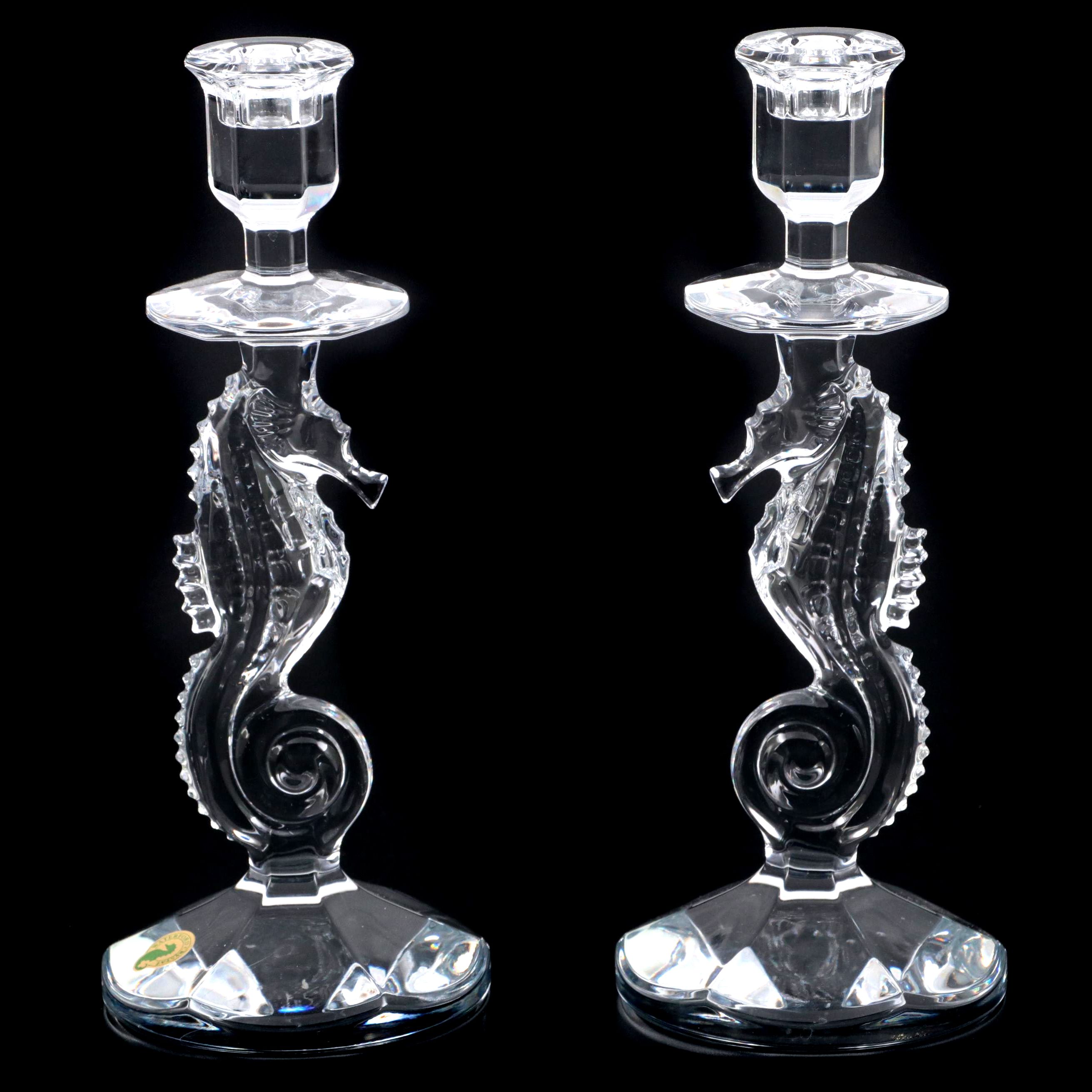 Waterford Crystal "Seahorse" Candlesticks, 20022017 EBTH