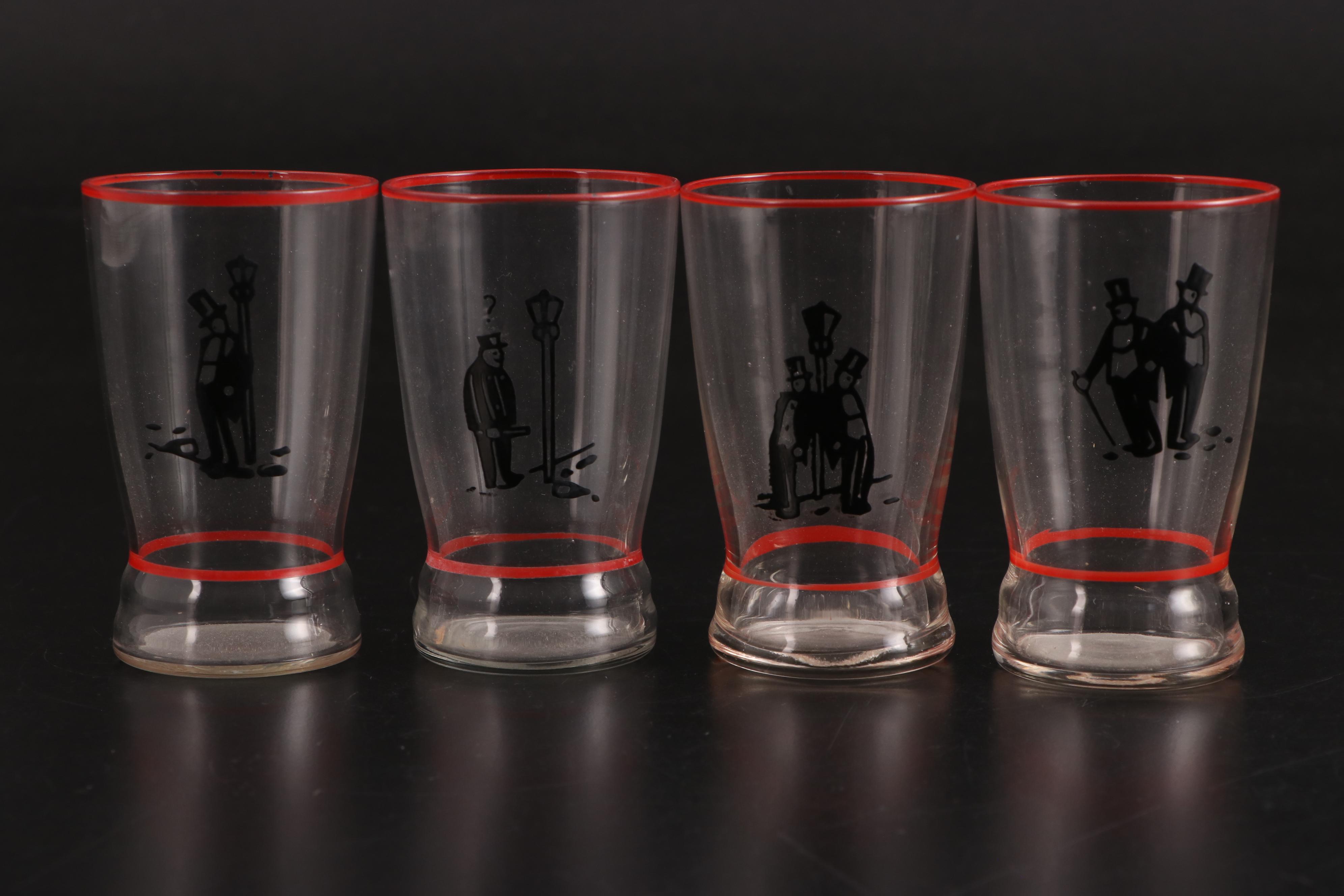 Sweet Adeline Glass Ice Bucket, Cocktail Shaker, and Shot Glasses EBTH