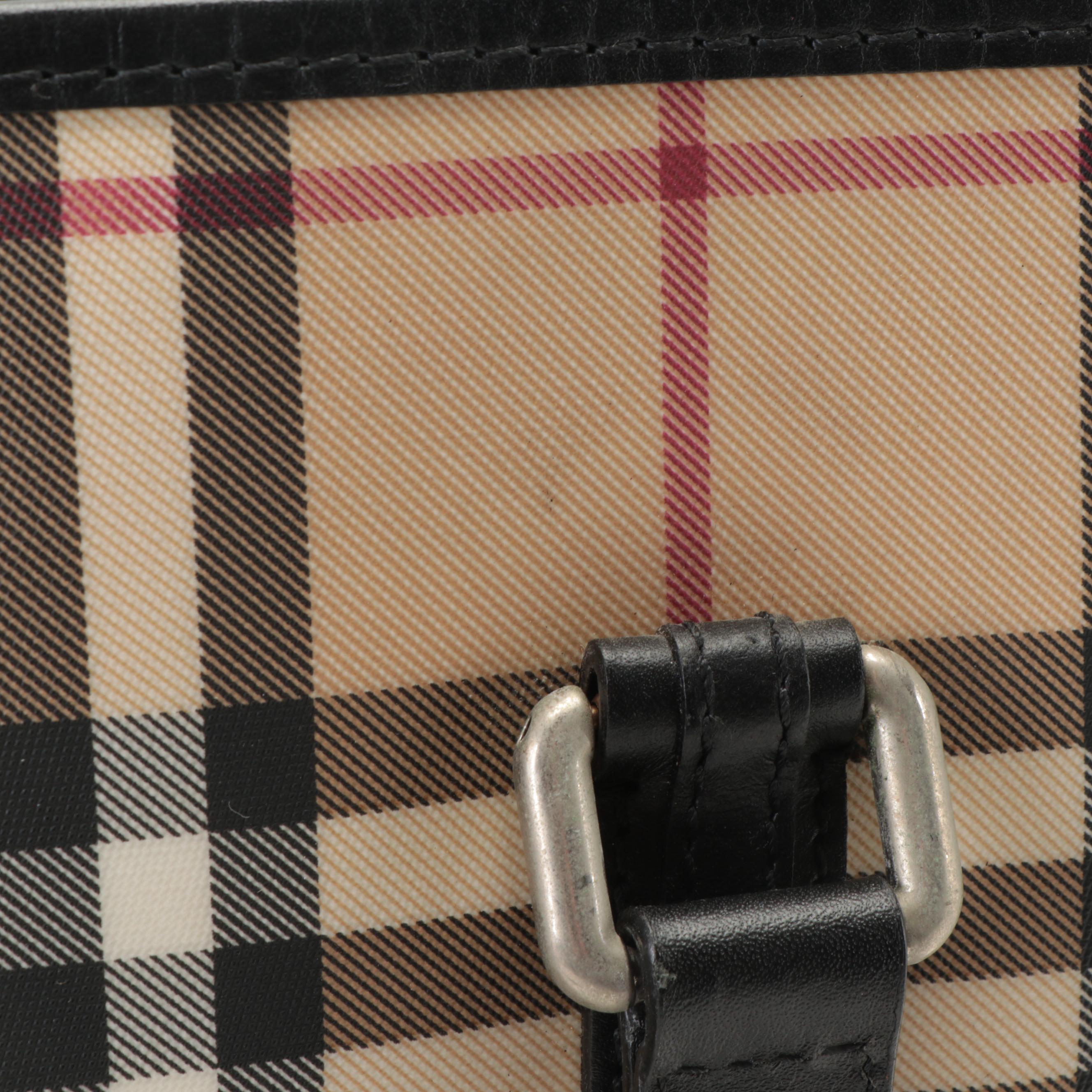 Burberry Large Tote in Check Print Vinyl with Leather Trim EBTH