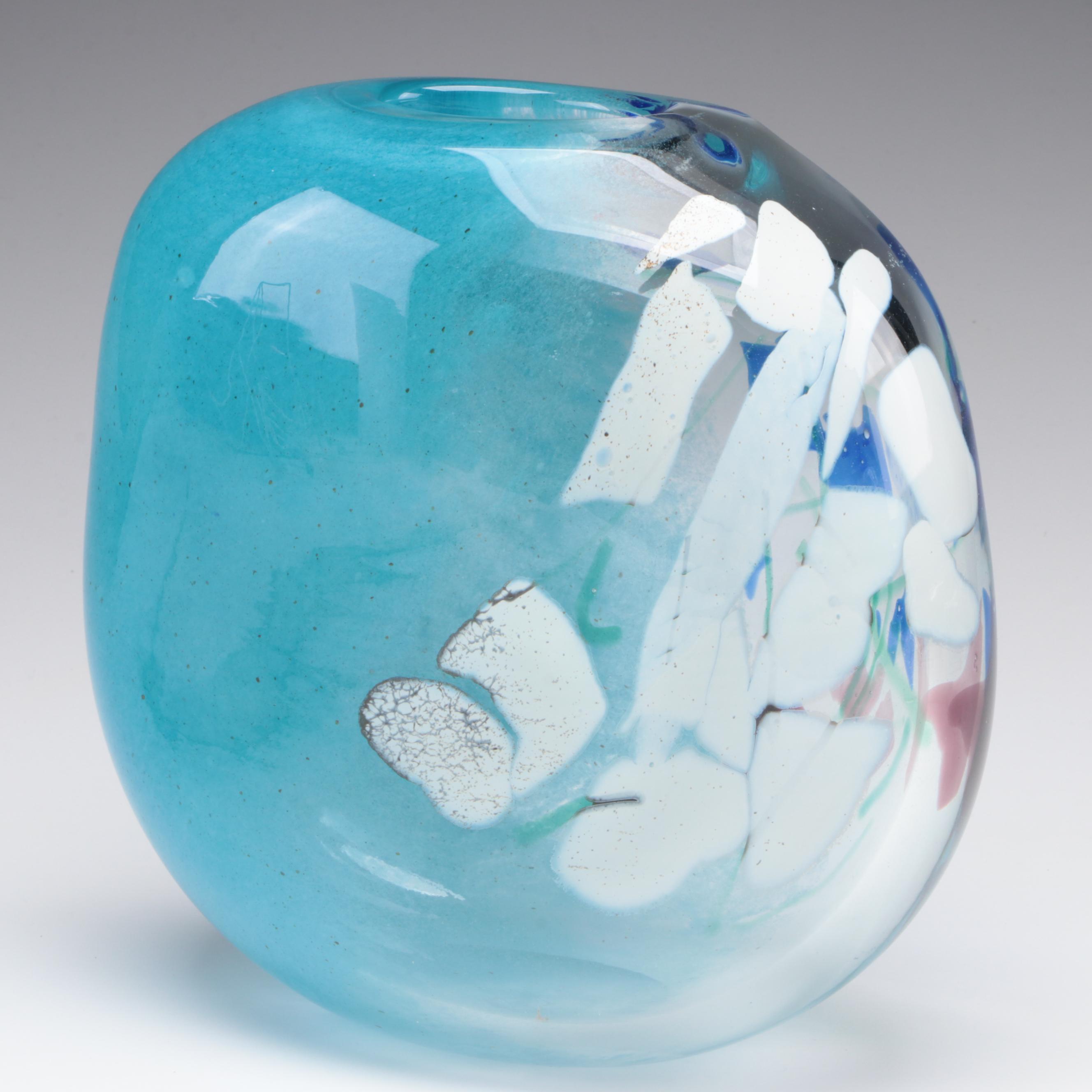 Glass Nûvo Art Glass Vase with Lalique Art Glass Trinket Box EBTH