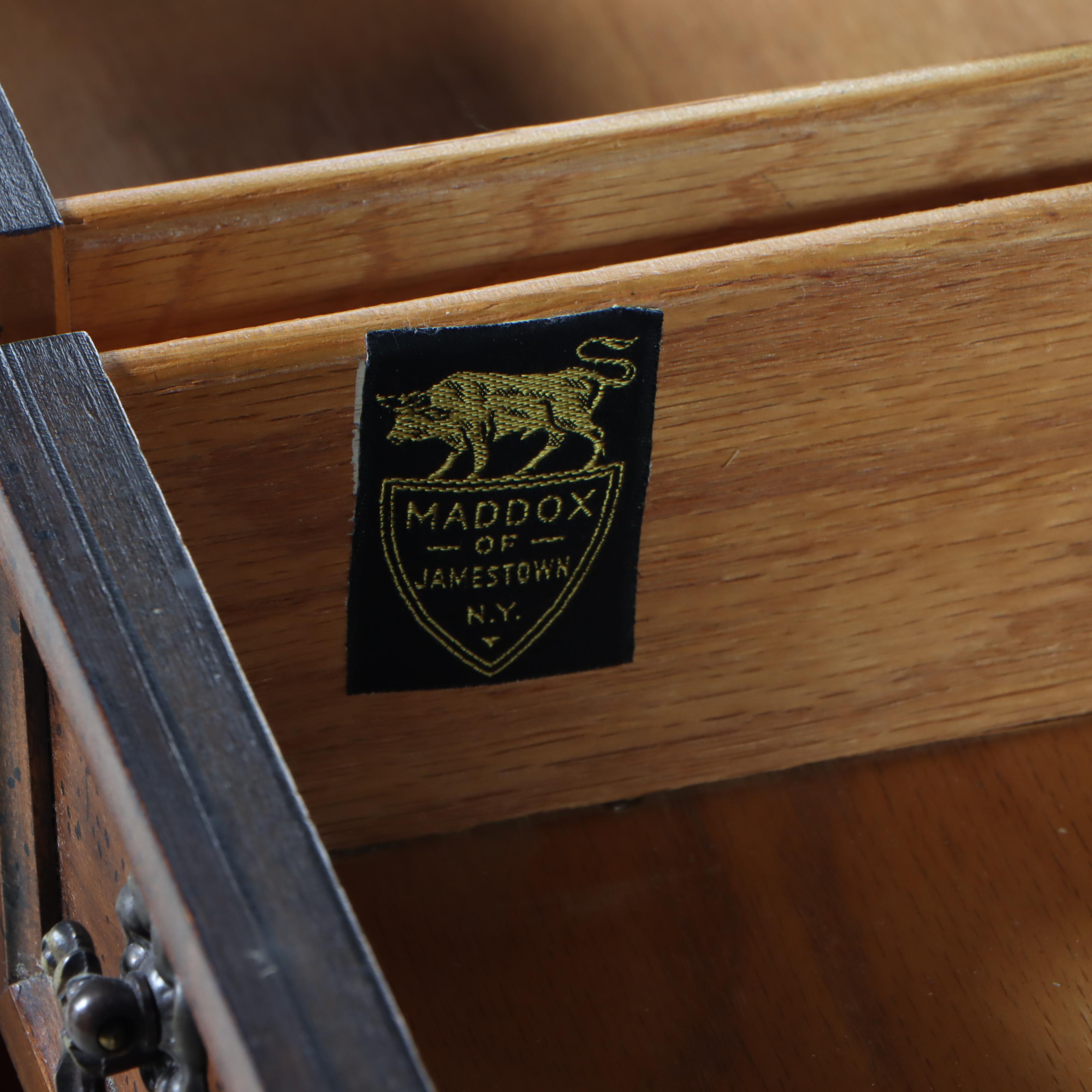 Maddox of Jamestown MahoganyFinish and Leather Top Pedestal Desk with