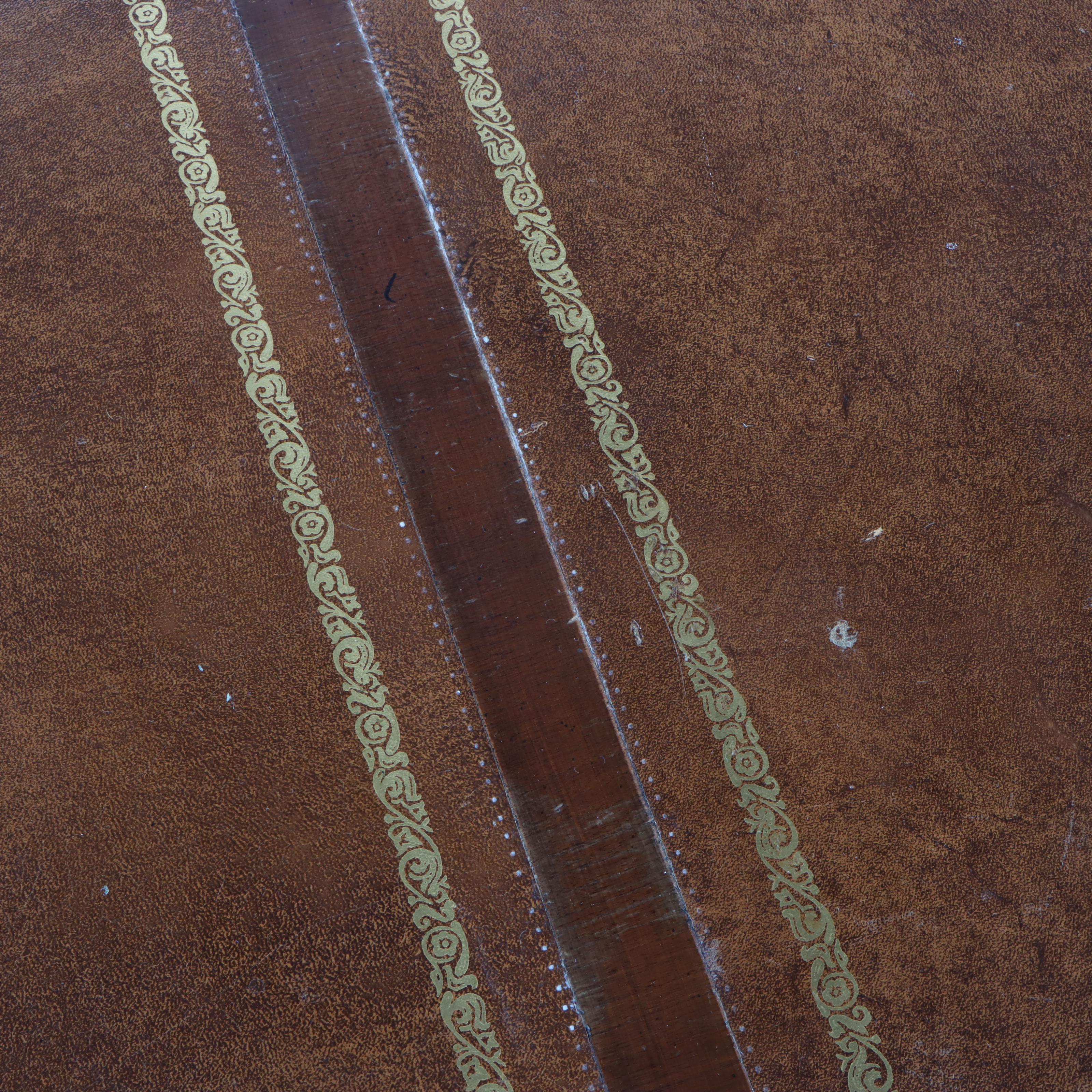 Maddox of Jamestown MahoganyFinish and Leather Top Pedestal Desk with