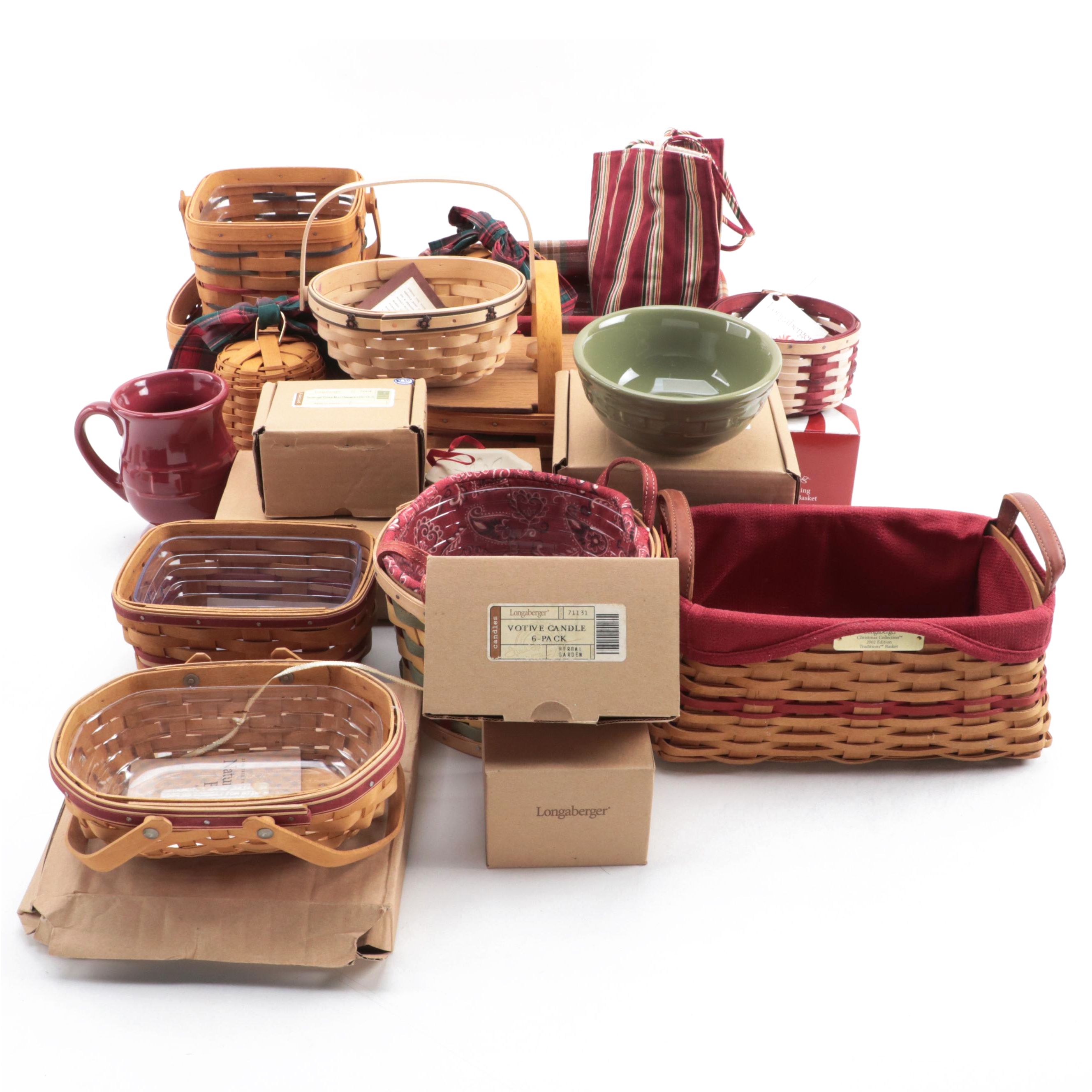 Signed 2008 Gary Longaberger Basket with Other Longaberger Baskets and