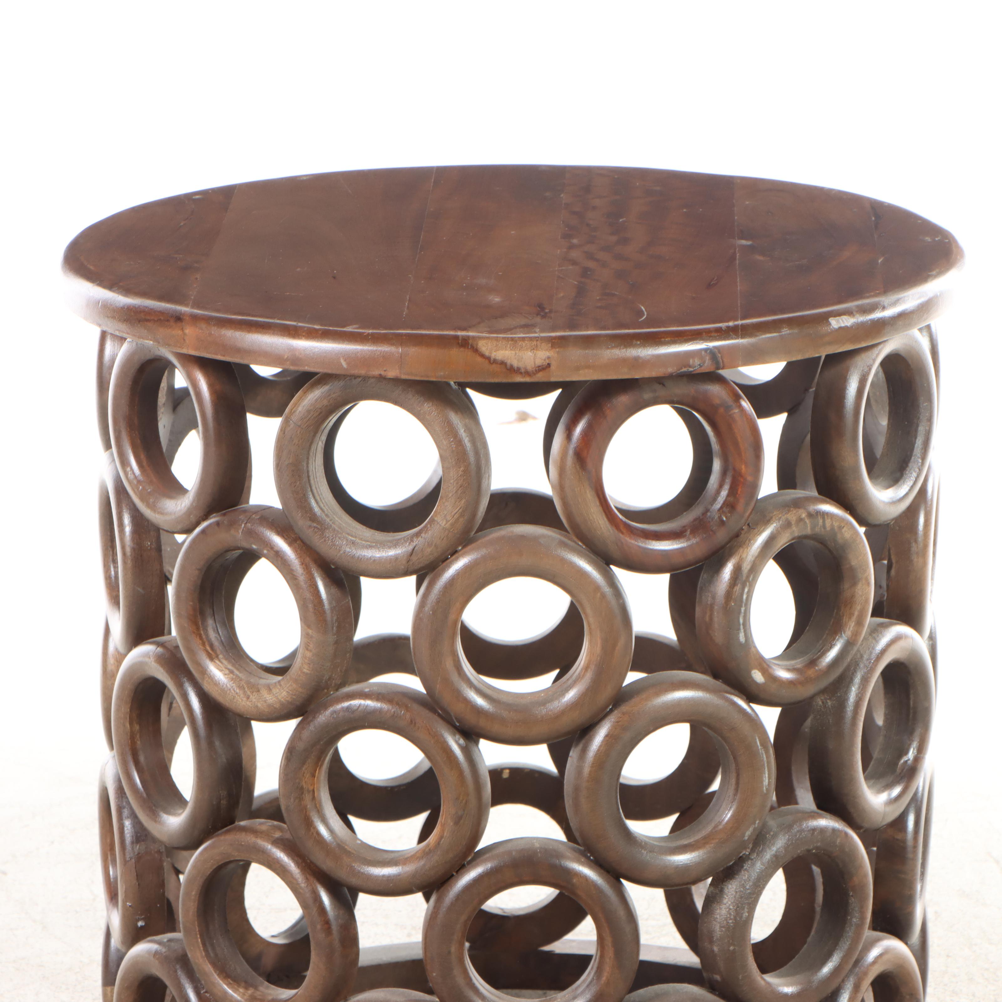 Modernist Style Hardwood Side Table EBTH