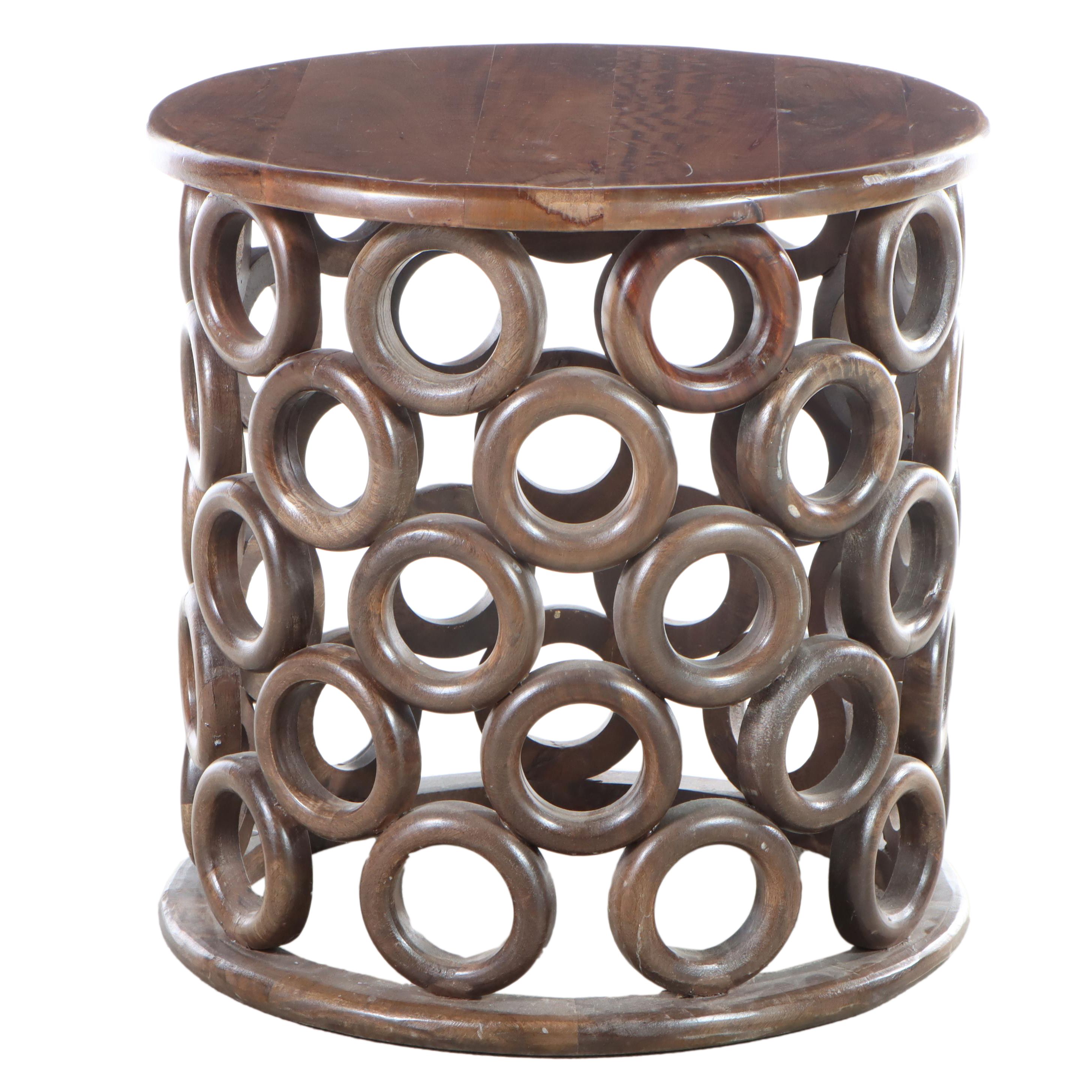 Modernist Style Hardwood Side Table EBTH