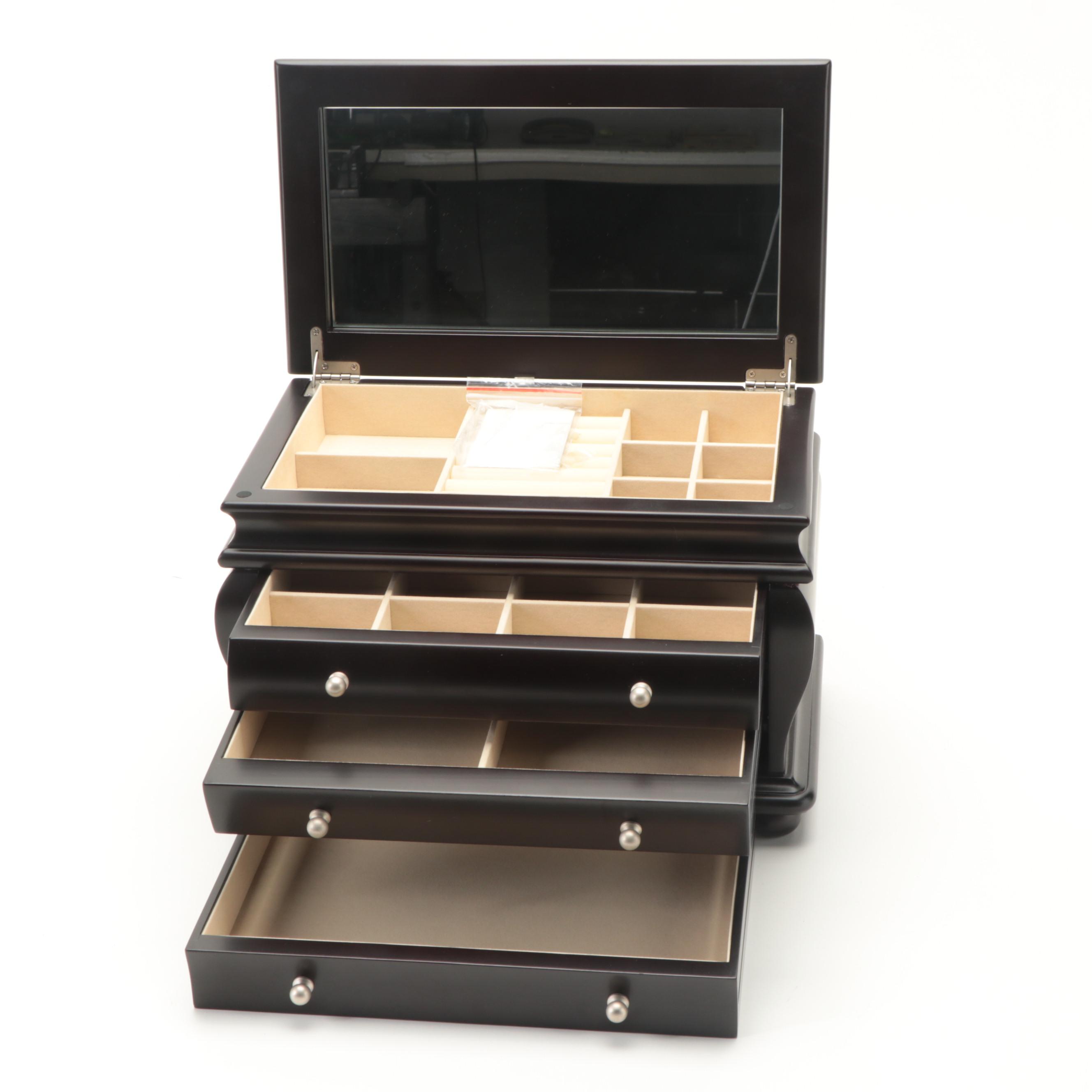 Things Remembered Bombe Form Wooden Jewelry Box EBTH