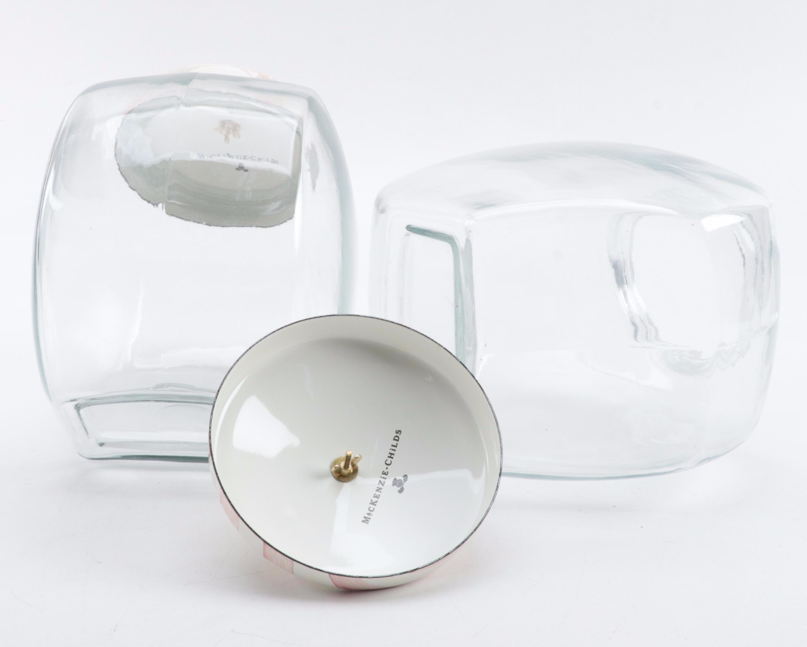 MacKenzieChilds "Bathing Hut" Striped Enamel and Glass Bathroom