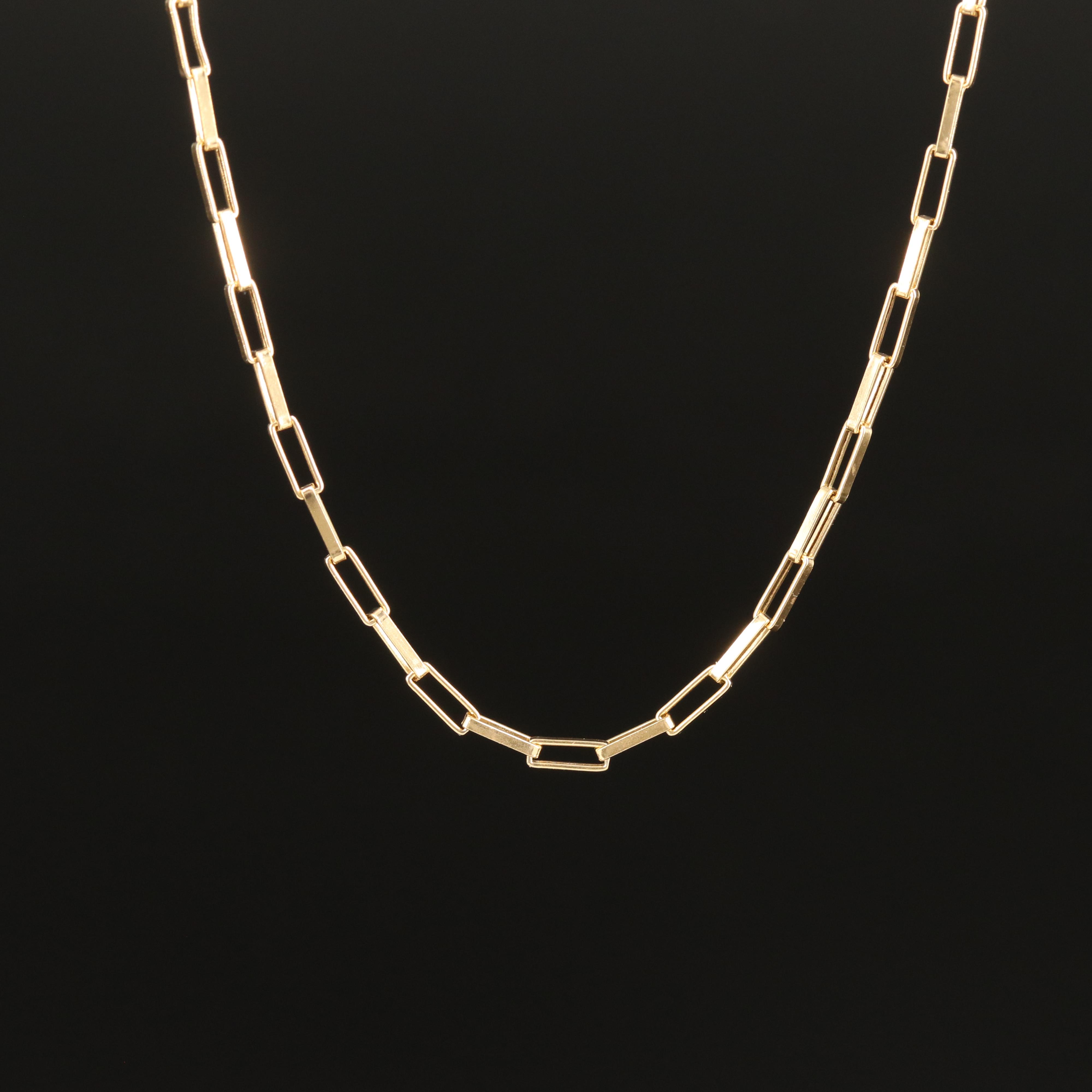 14K Paper Clip Chain Necklace EBTH