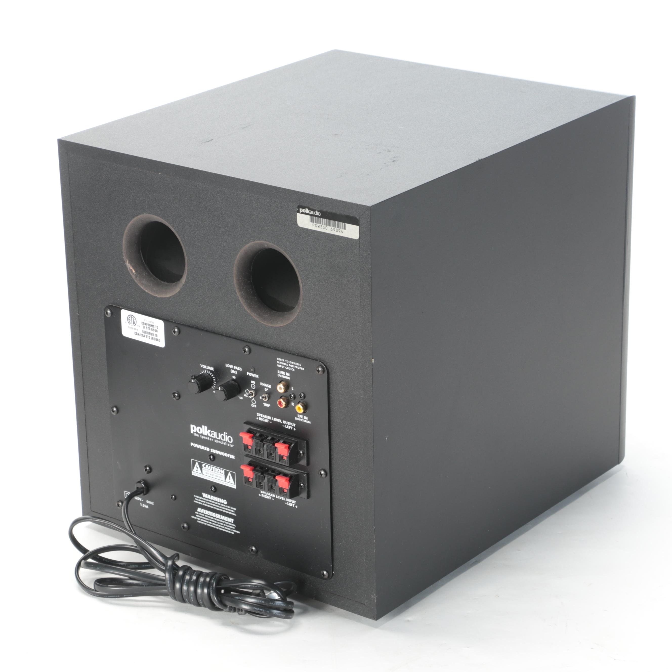 Polk Audio Subwoofer With Boston Acoustics HS60 Shelf Speakers EBTH