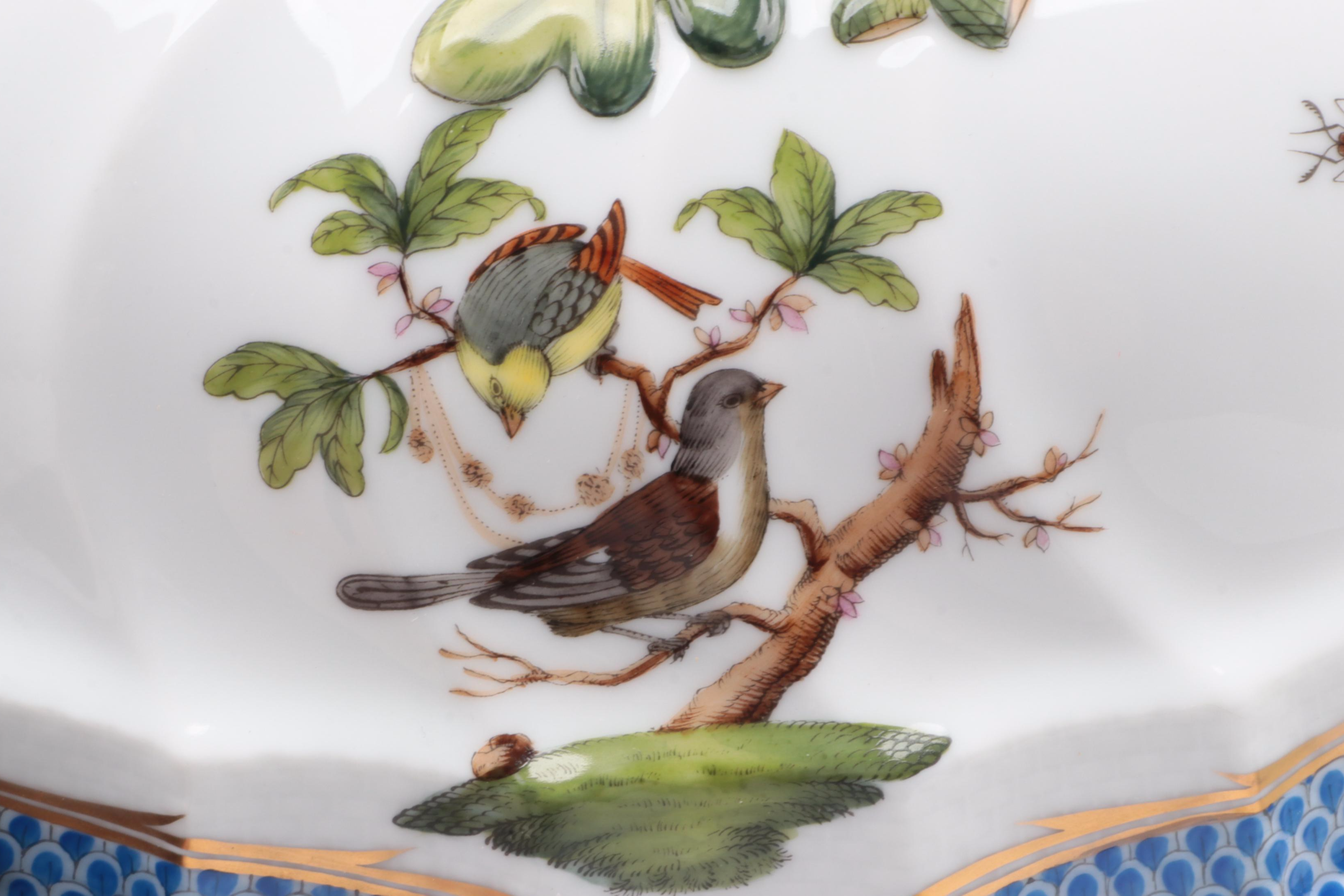 Herend "Rothschild Bird" Porcelain Covered Tureen with Stand, 1994 EBTH