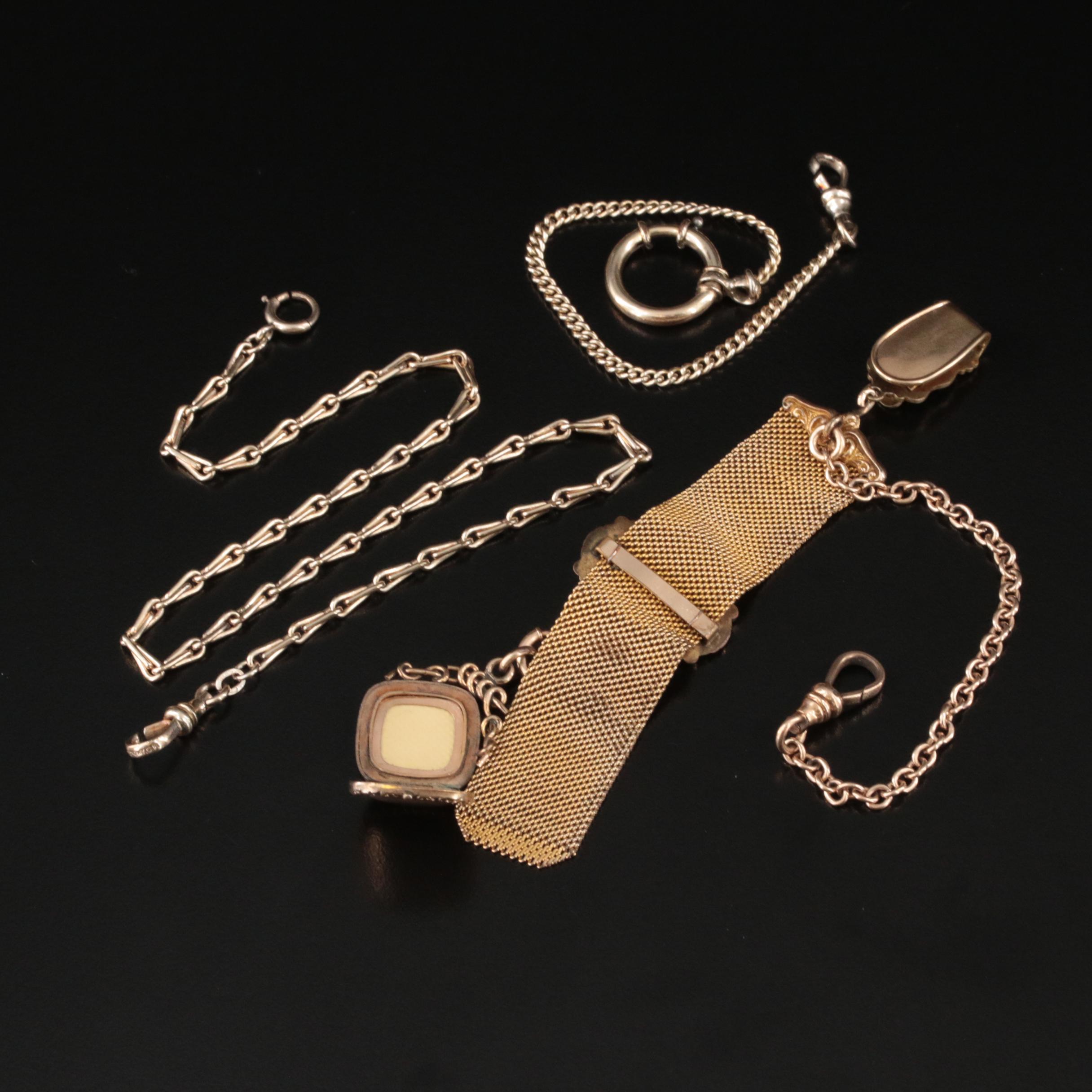 Antique Diamond and Glass Watch Chains EBTH