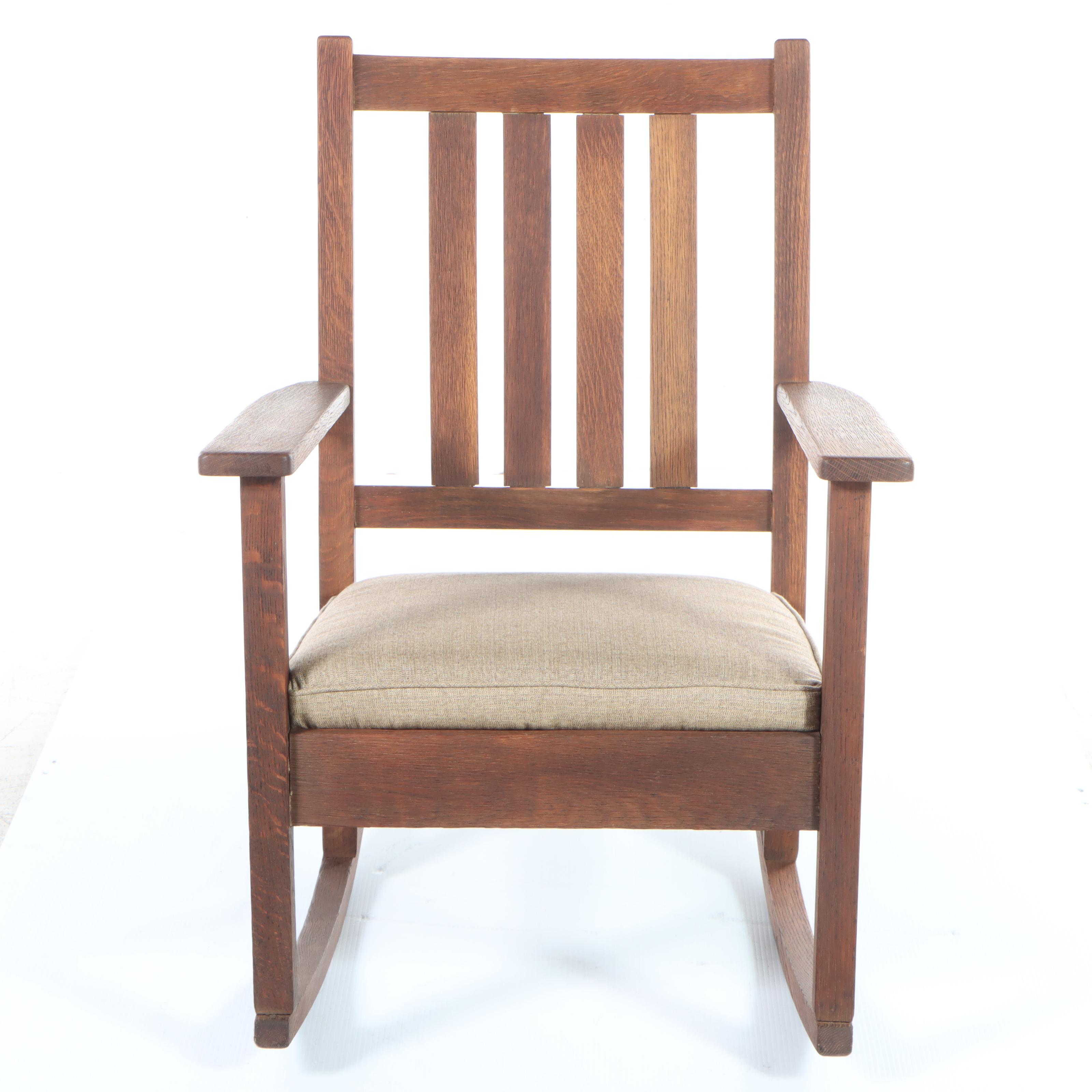 Stickley Quaint Furniture Arts & Crafts Oak Rocking Chair, Early 20th
