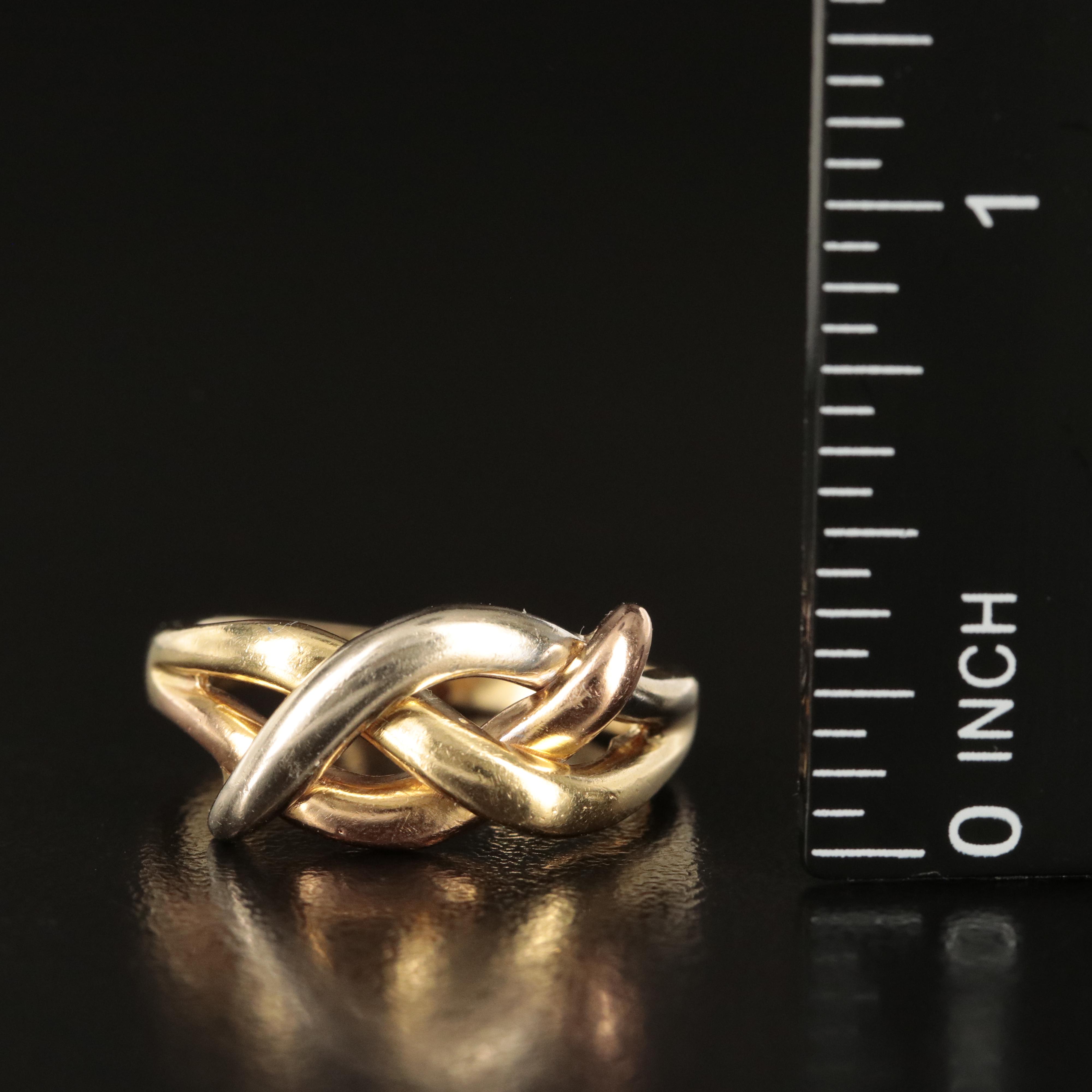 18K TriColor Knot Ring EBTH