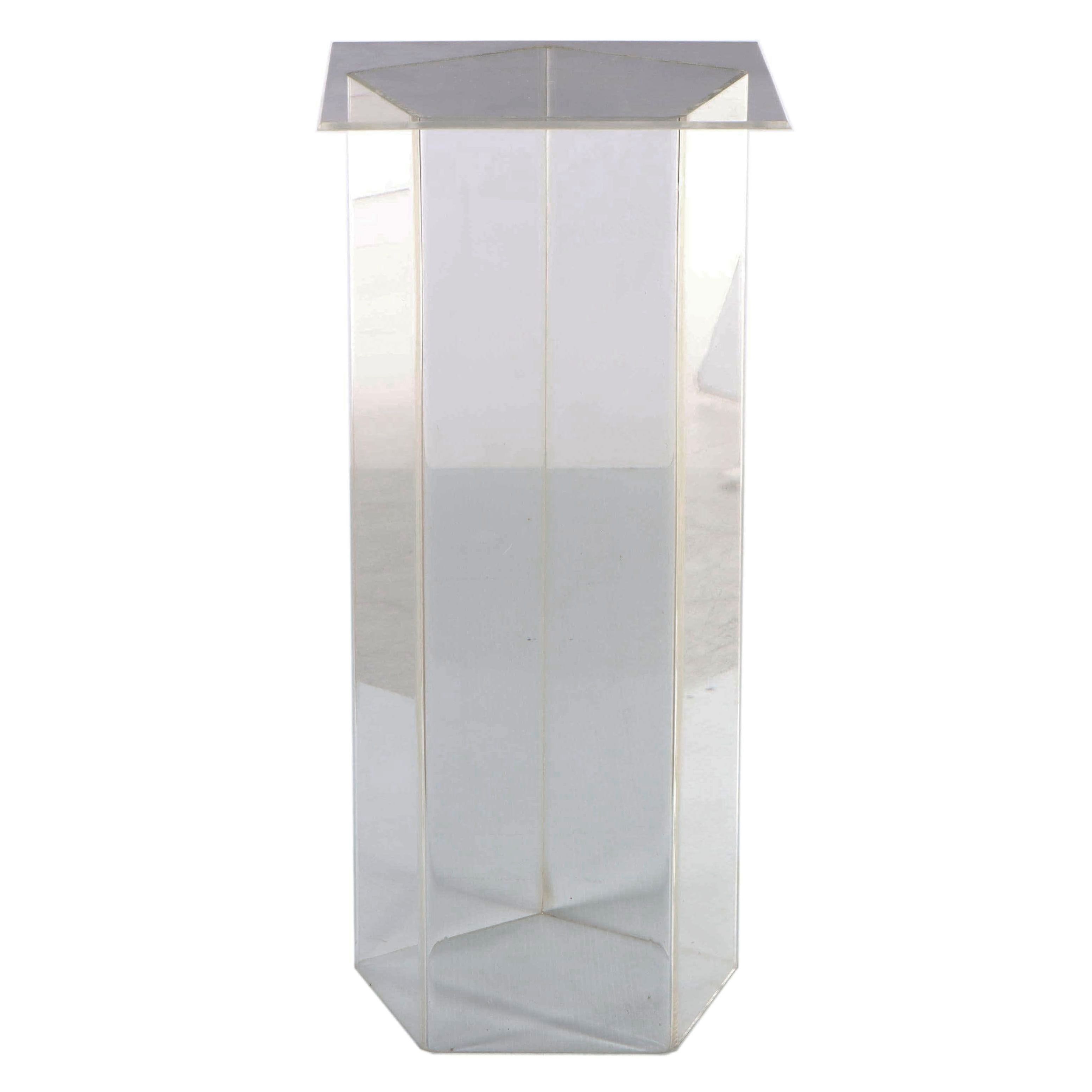Modernist Style Acrylic Pedestal Table with Pentagonal Base EBTH