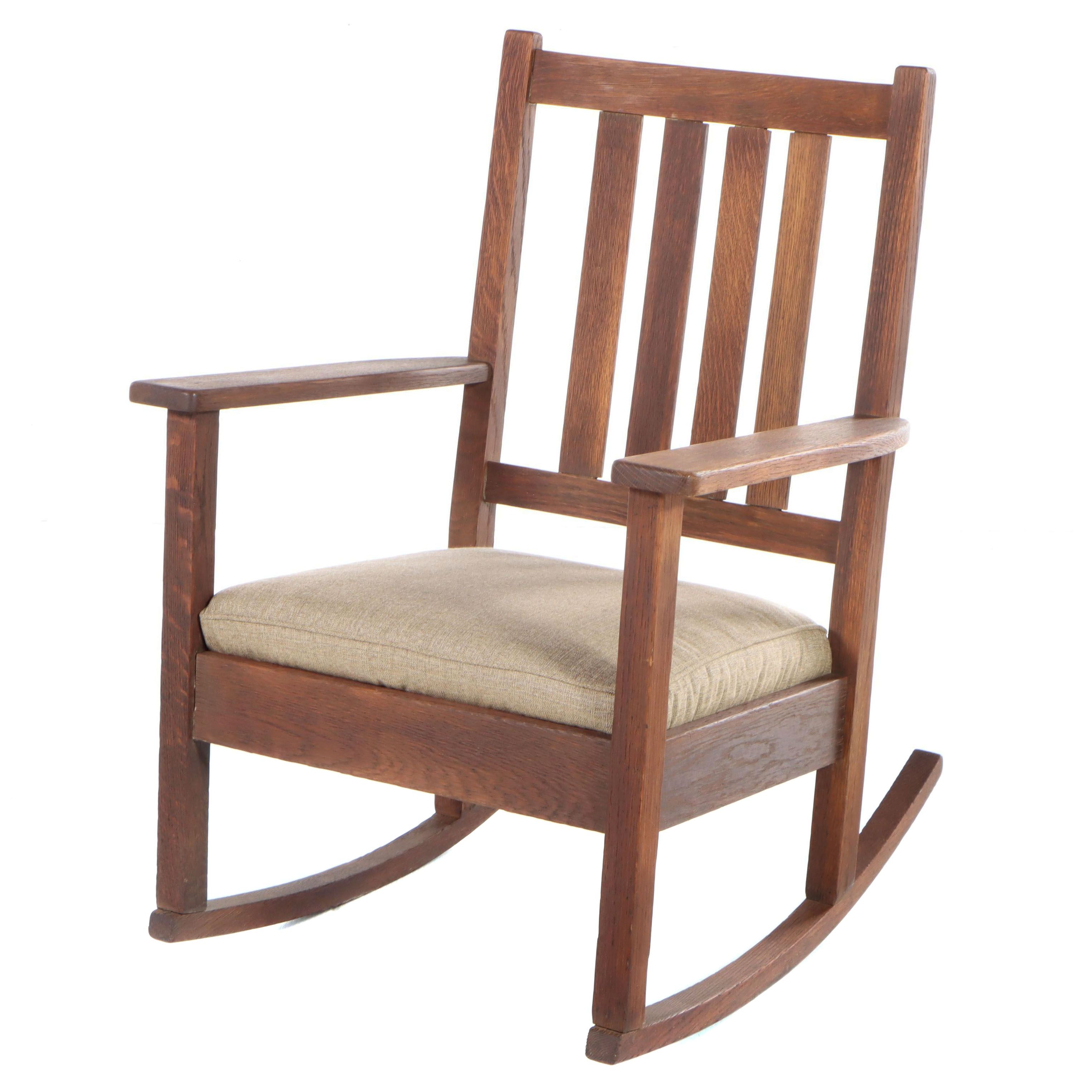 Stickley Quaint Furniture Arts & Crafts Oak Rocking Chair, Early 20th