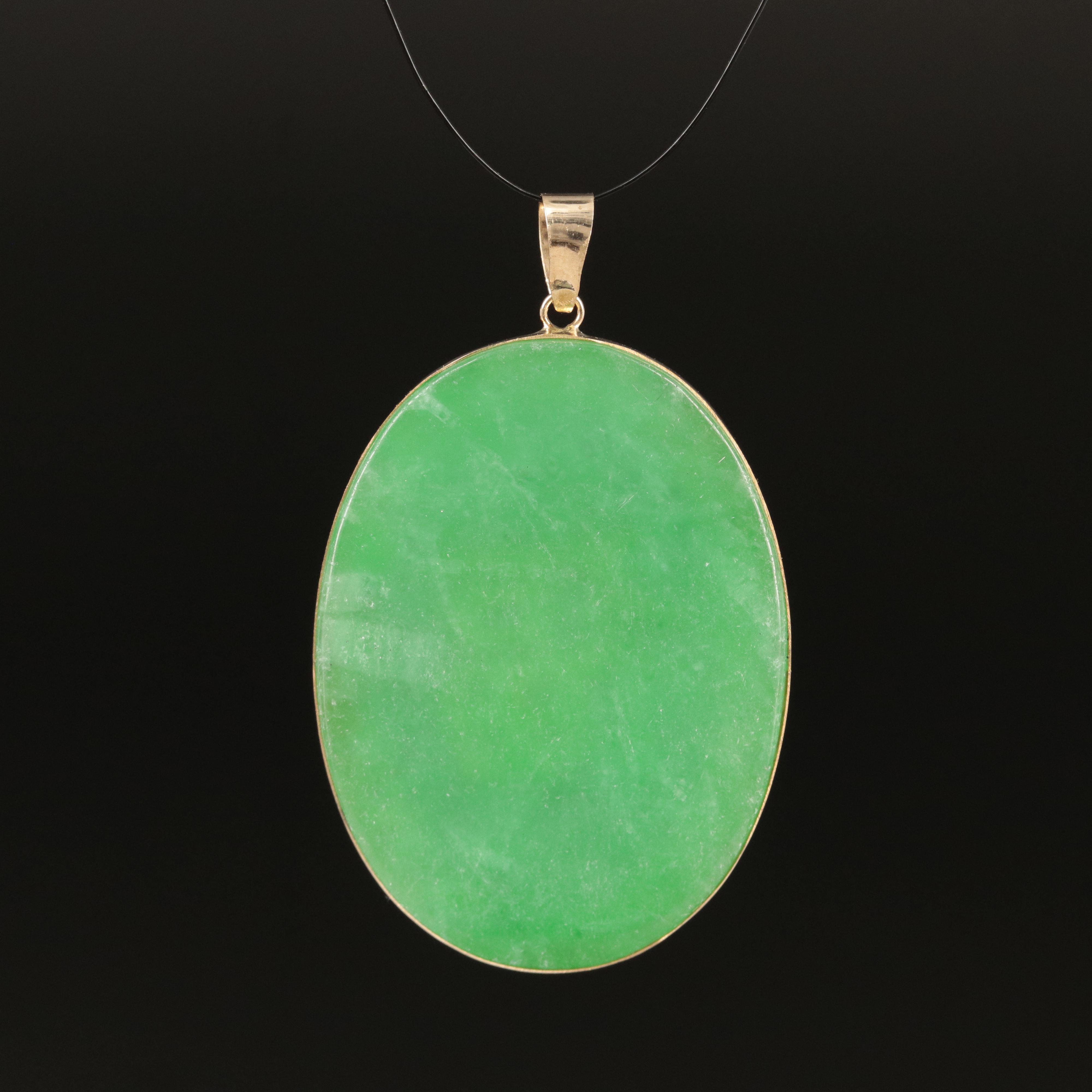 14K Jadeite Good Fortune Pendant EBTH