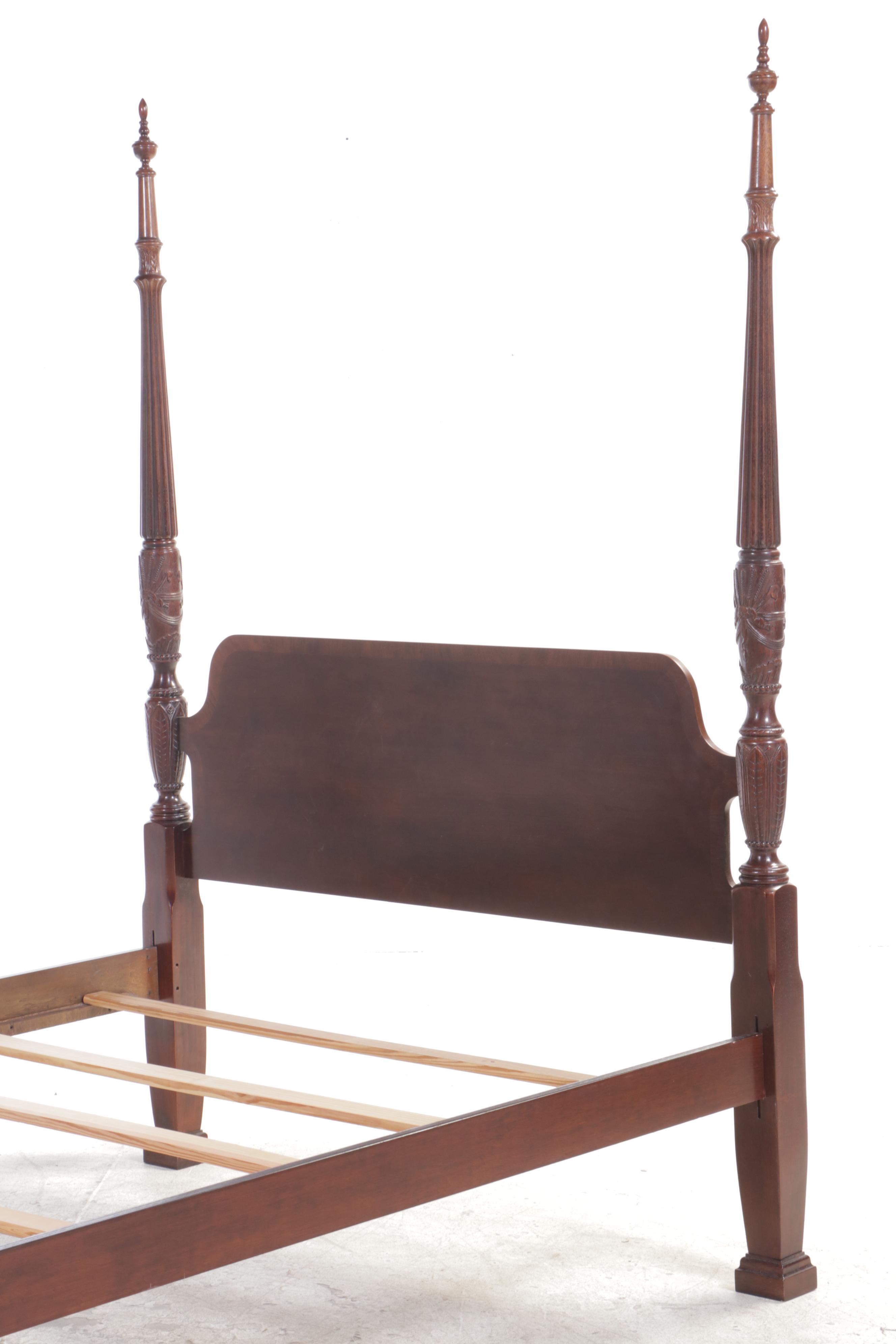 Federal Style Cherrywood and MahoganyCrossbanded Queen Size FourPost