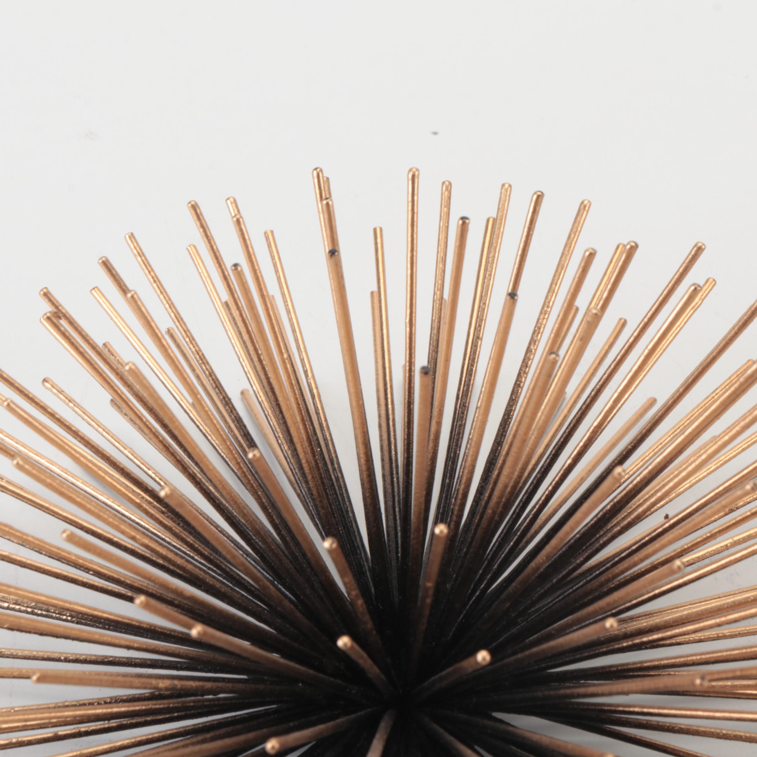 Mid Century Modern Style Gilt Metal Sea Urchin Wall Decor EBTH