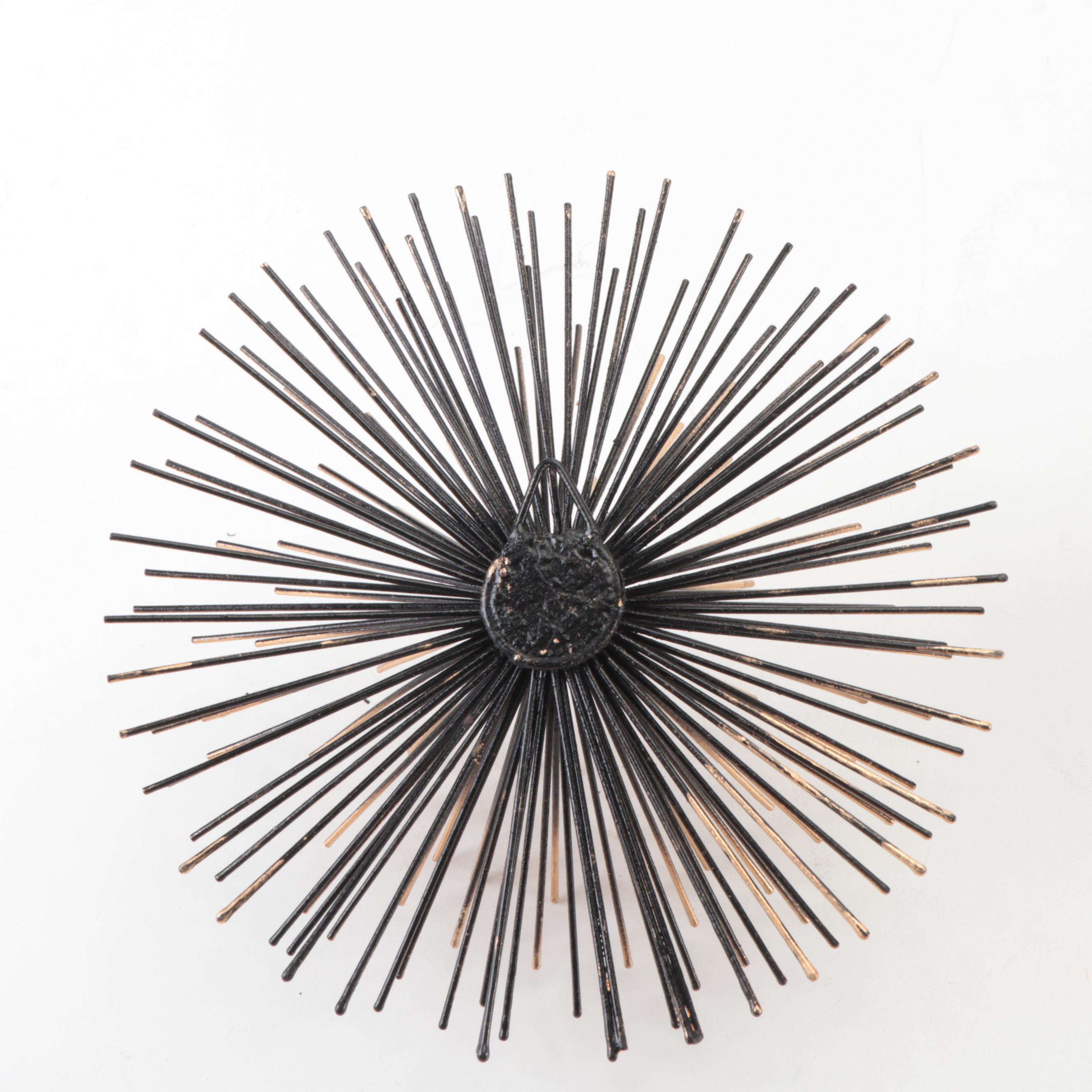 Mid Century Modern Style Gilt Metal Sea Urchin Wall Decor EBTH