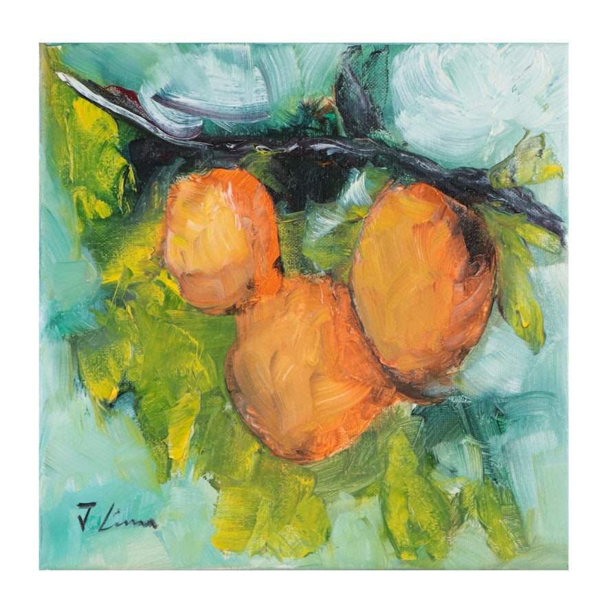 José M. Lima Oil Painting of Hanging Fruit, 2023