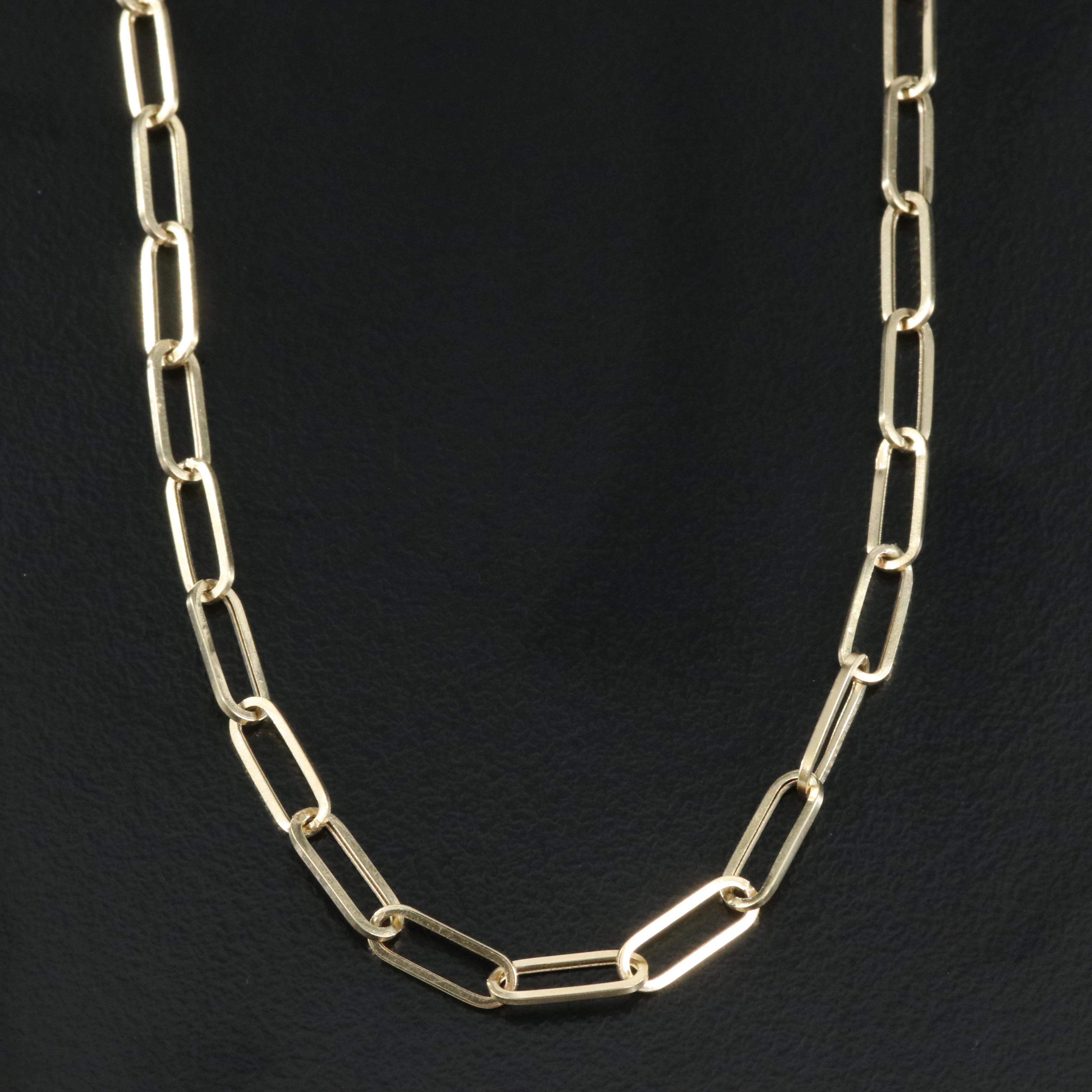 14K Paperclip Chain Necklace EBTH