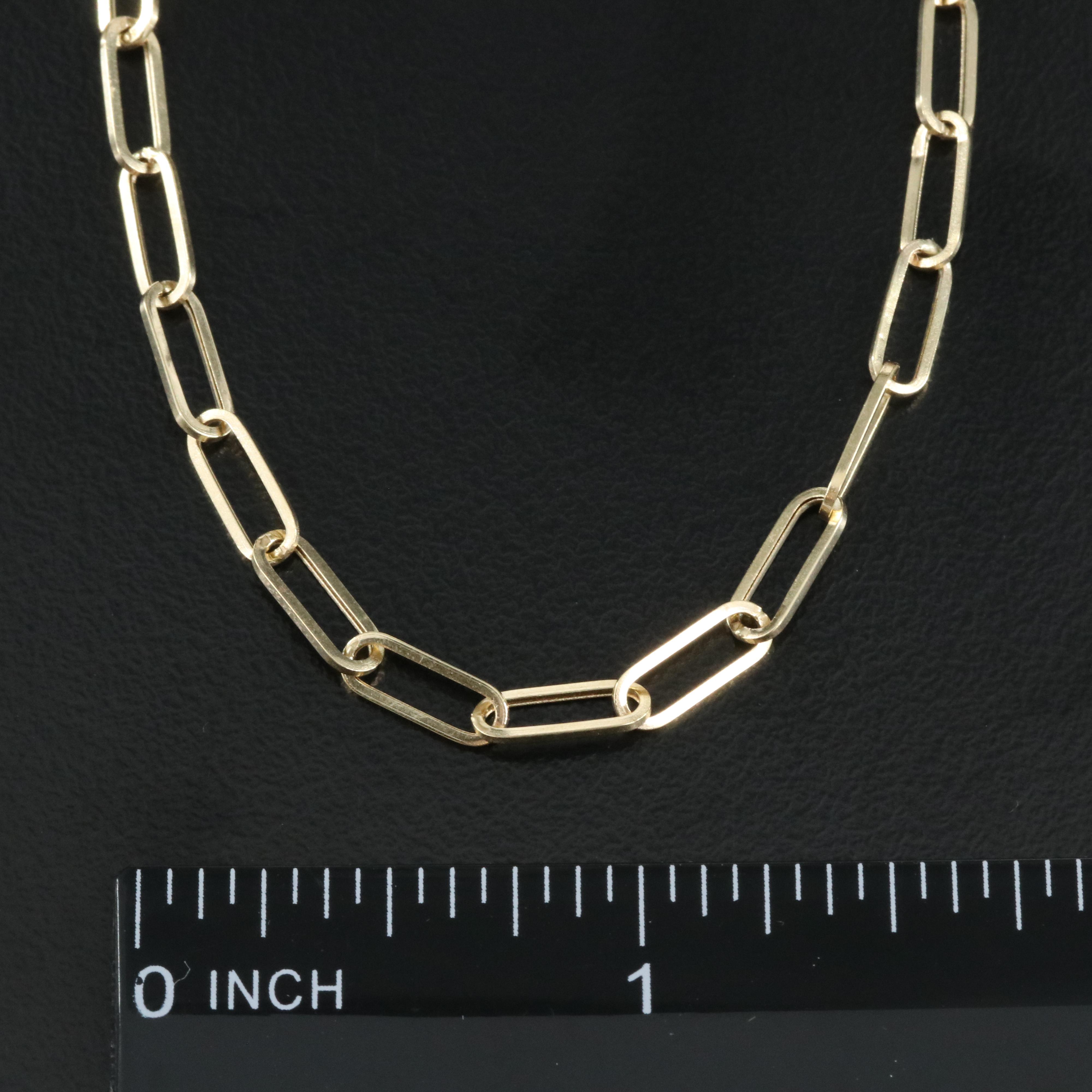 14K Paperclip Chain Necklace EBTH