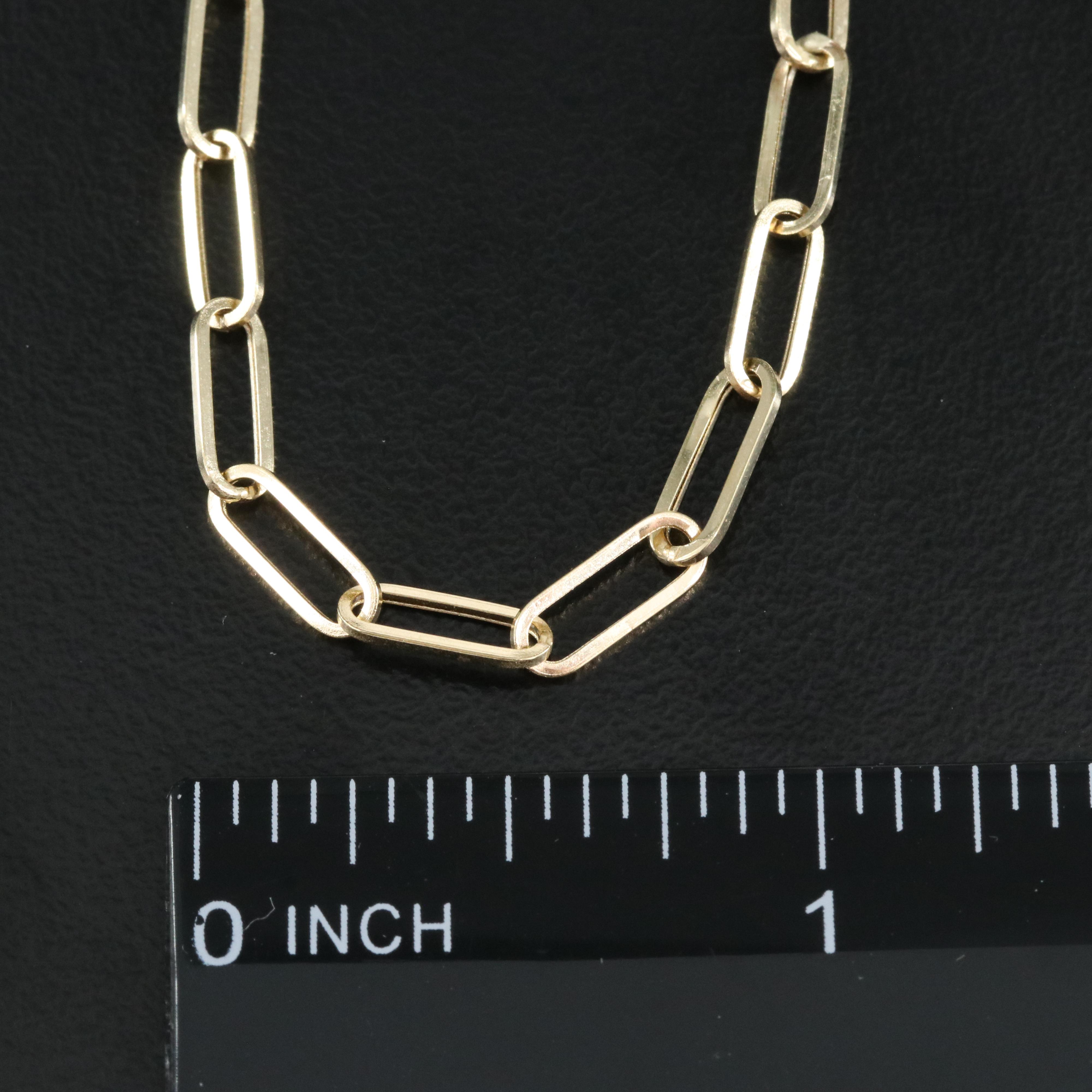 14K Paperclip Chain Necklace EBTH