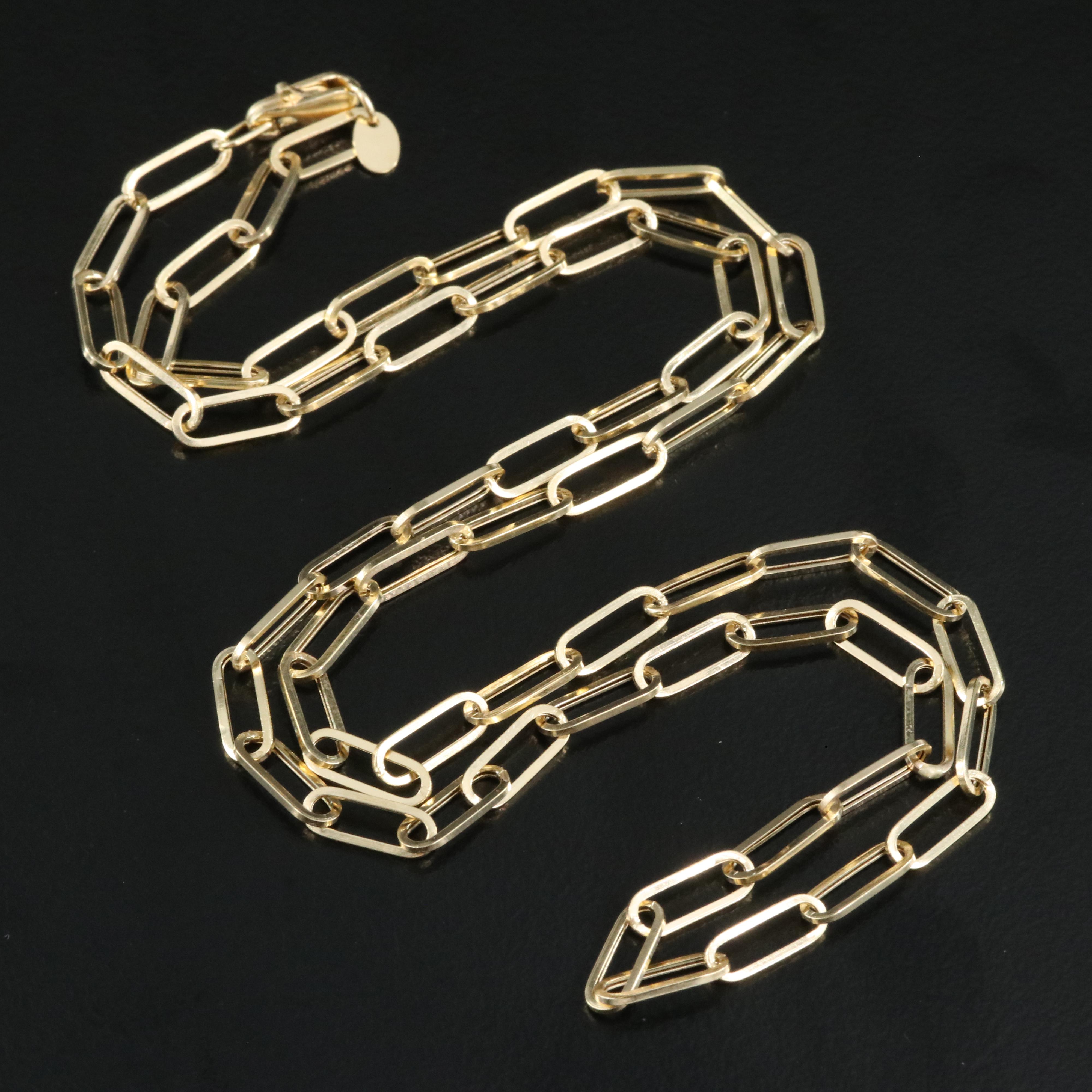 14K Paperclip Chain Necklace EBTH