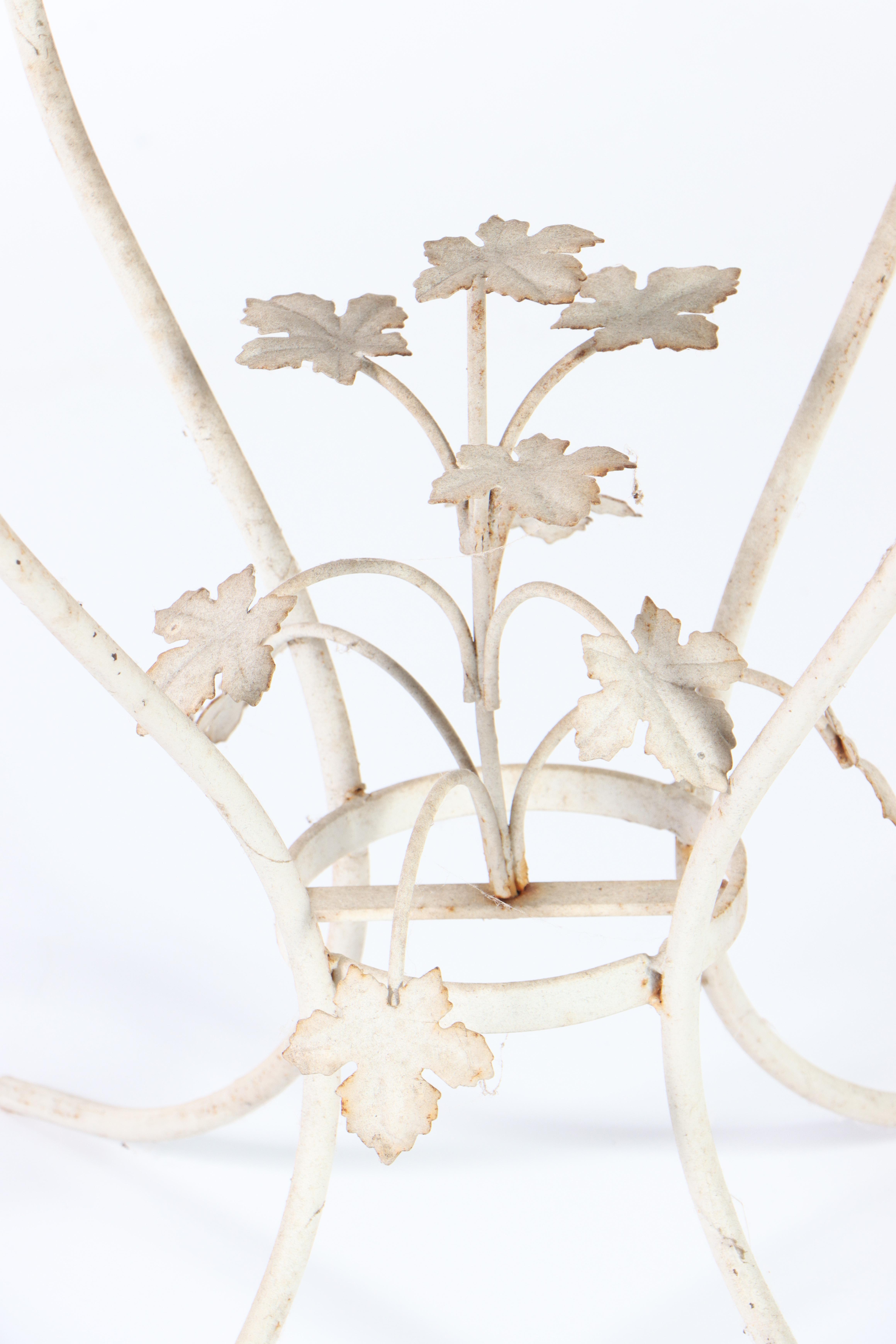 Painted Metal Plant Stand, Magazine Rack, and Glass Top Side Table EBTH