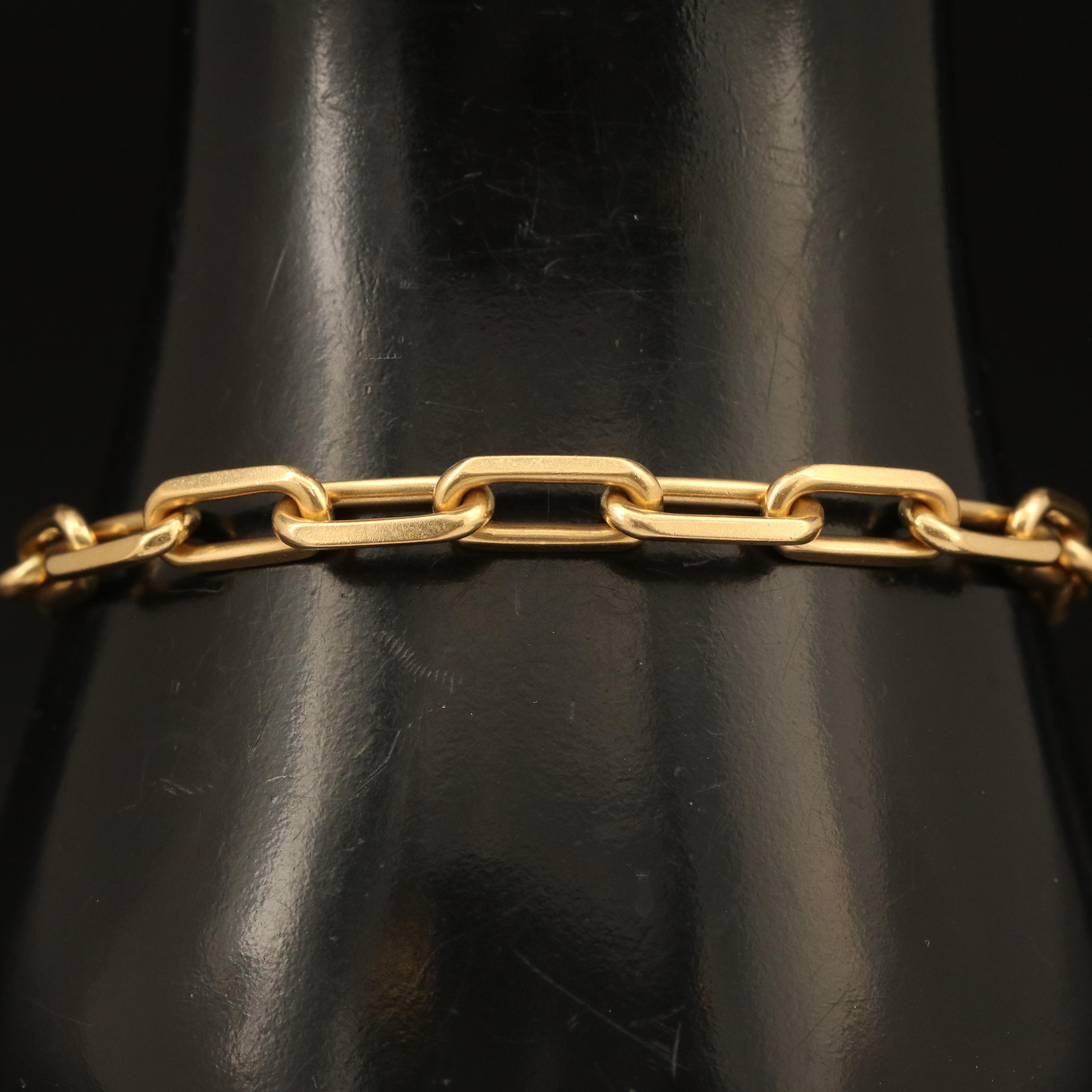Cartier "Santos de Cartier" 18K Paper Clip Chain Bracelet EBTH