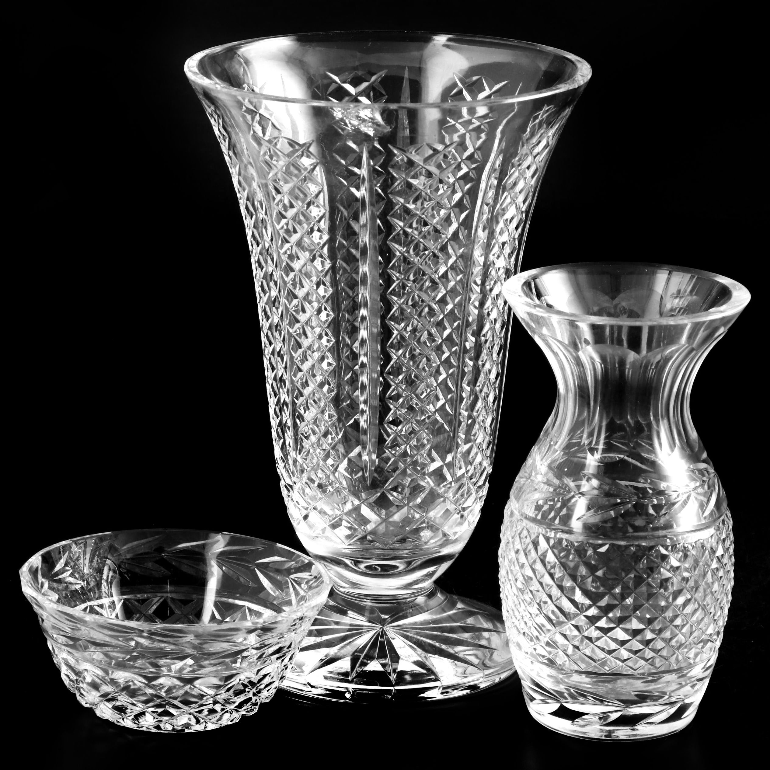 Waterford Crystal "Glandore" Bowl and Vase with Other Bouquet Vase EBTH