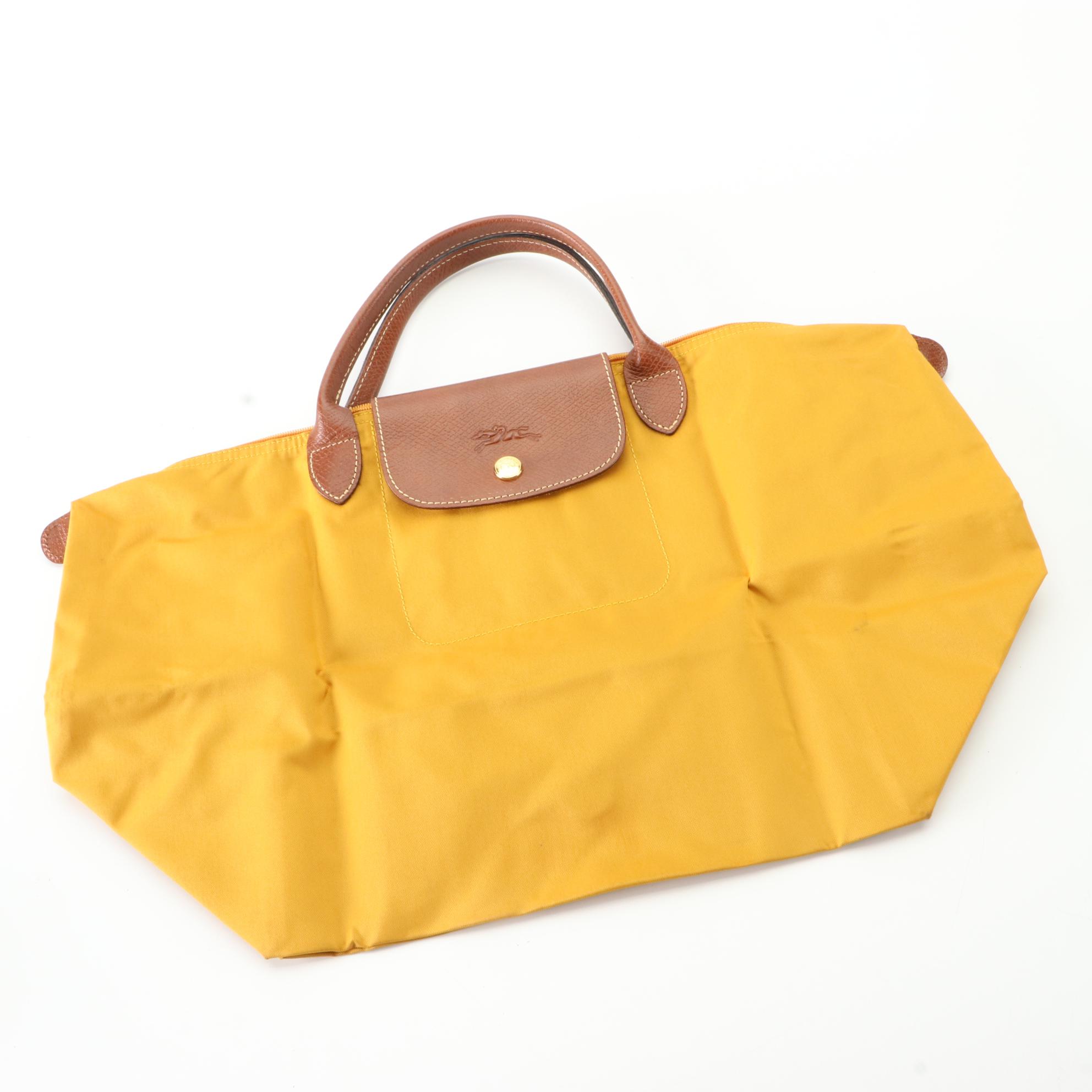 Longchamp Le Pliage Medium Short Handle Tote in Nylon and Leather EBTH