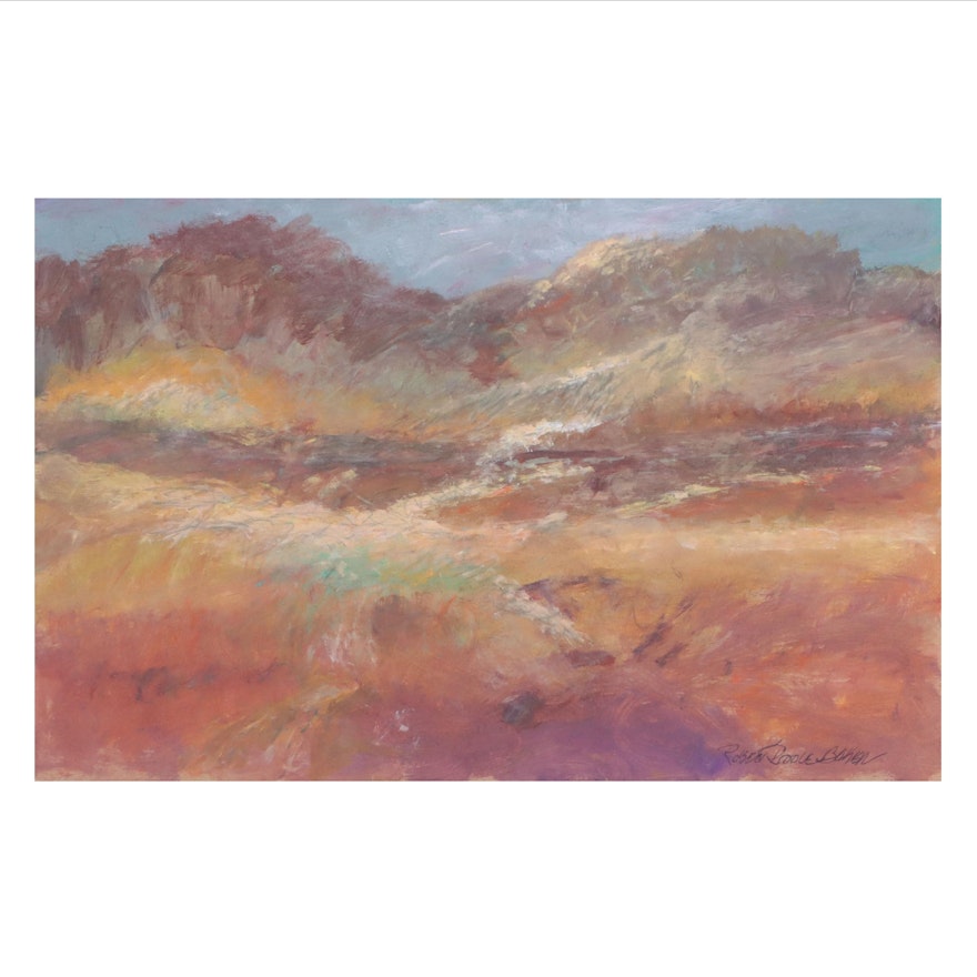 Robert Riddle-Baker Acrylic Painting of Mountainous Landscape, 2022