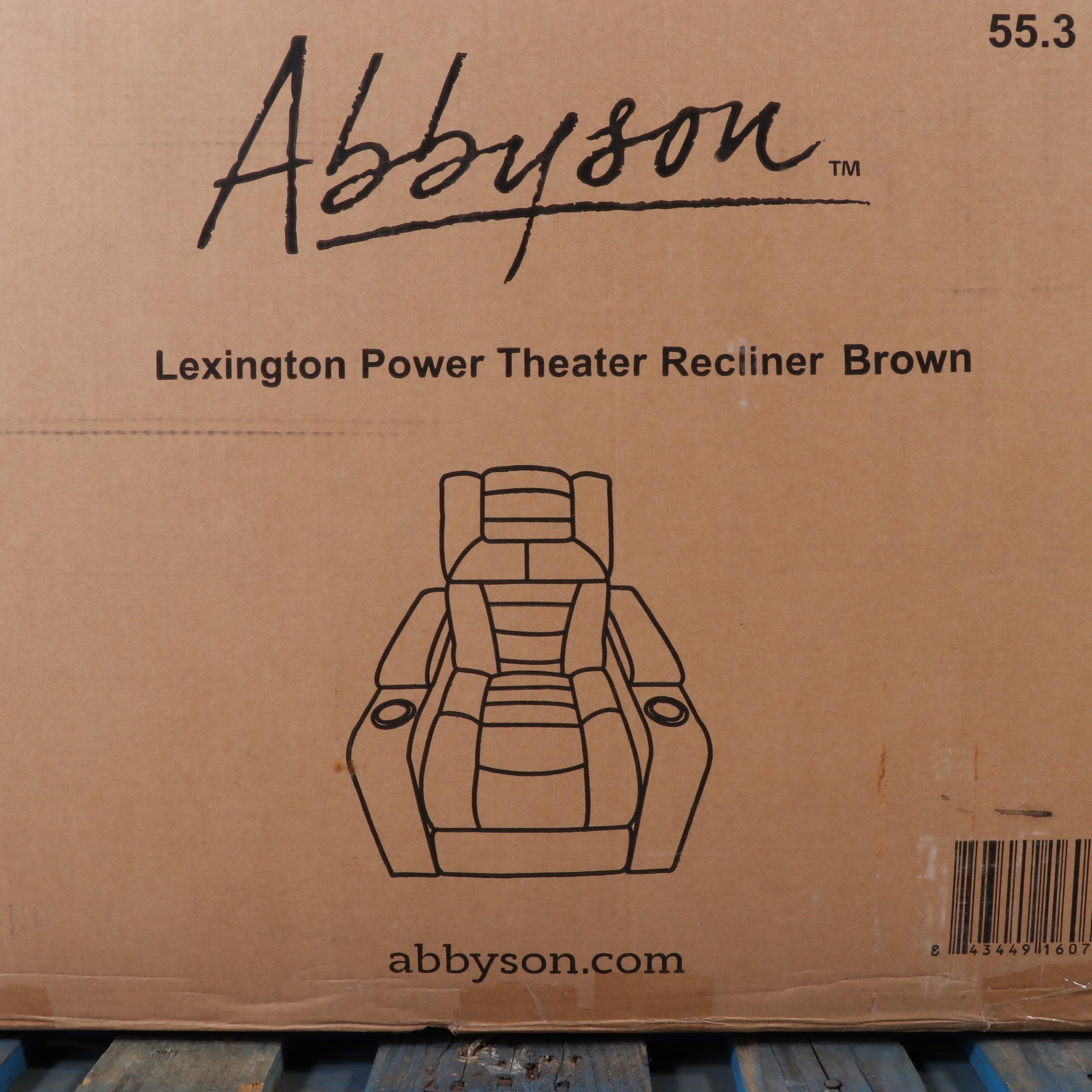 Abbyson Living Lexington Power Motion Theater Recliner in Brown EBTH