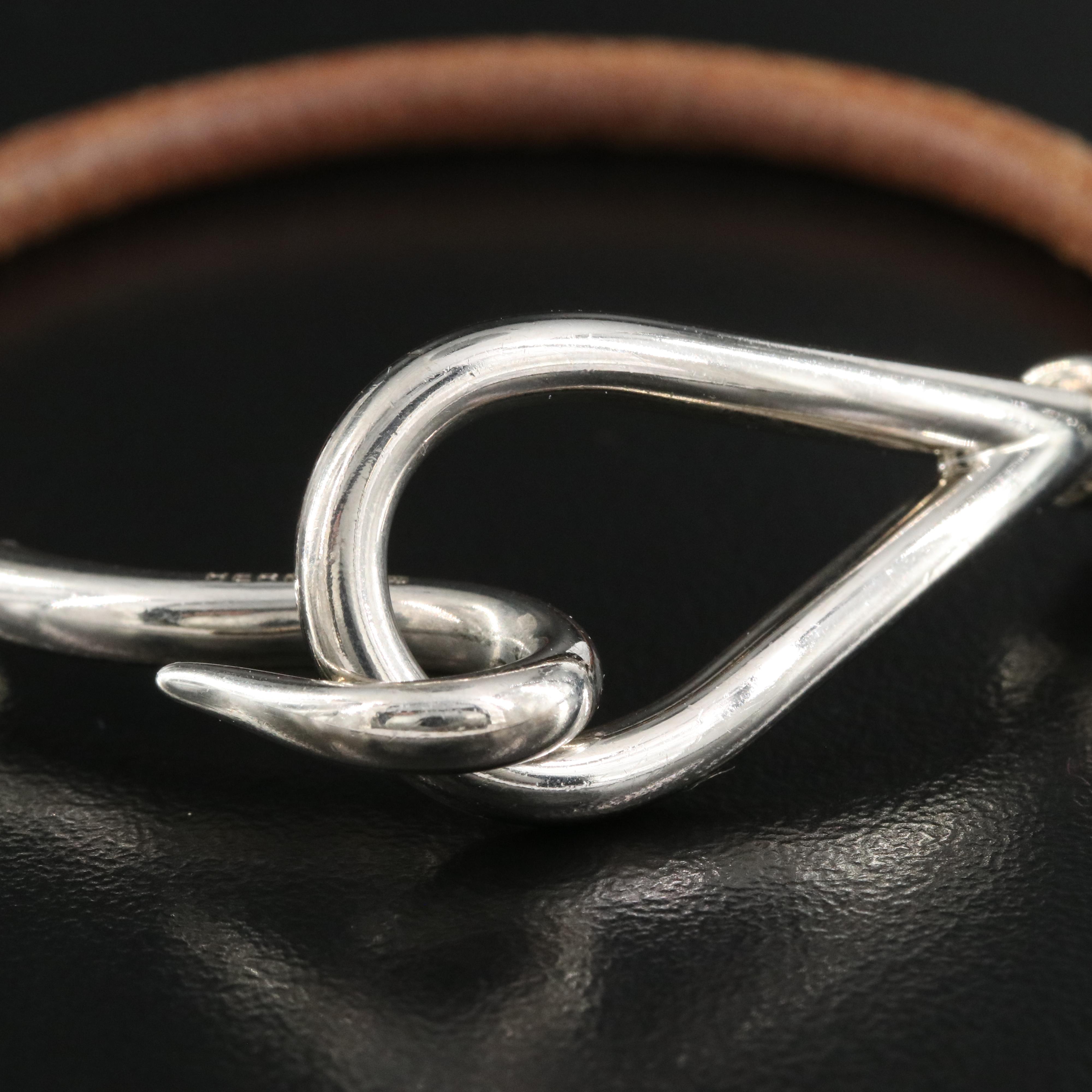 Hermès Leather Jumbo Hook Bracelet EBTH