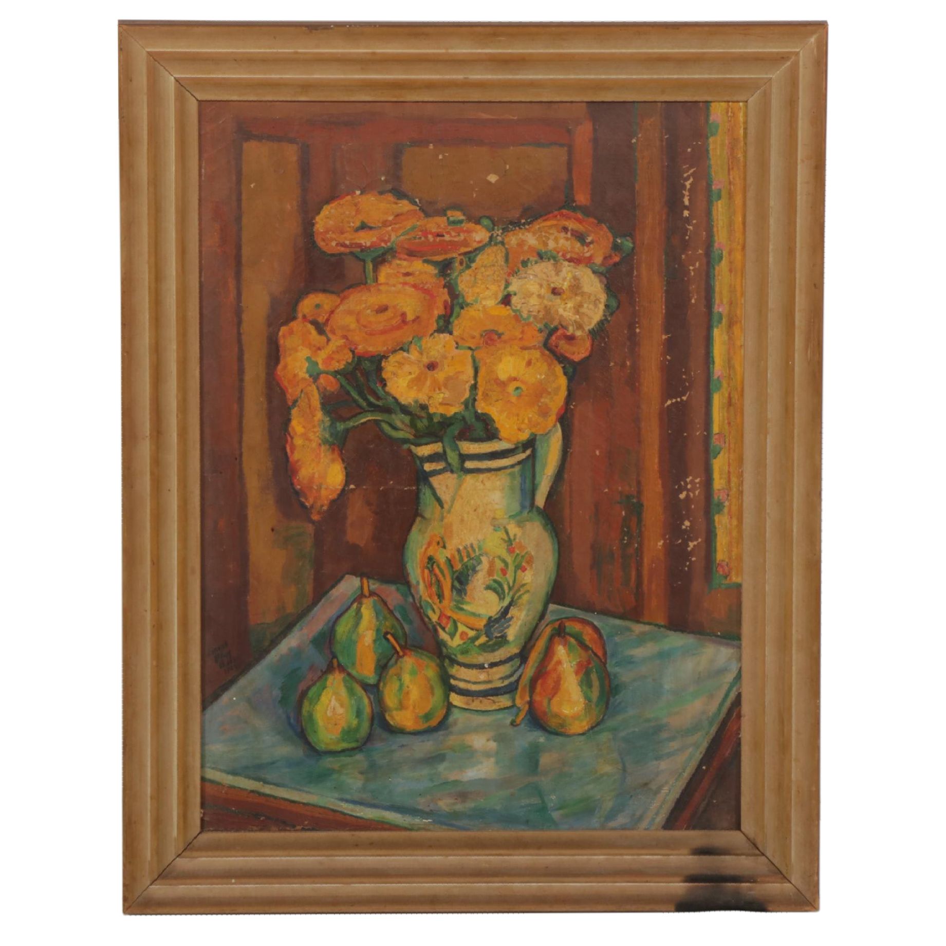 Jerome Blum Floral Still Life Oil Painting, 1928 EBTH