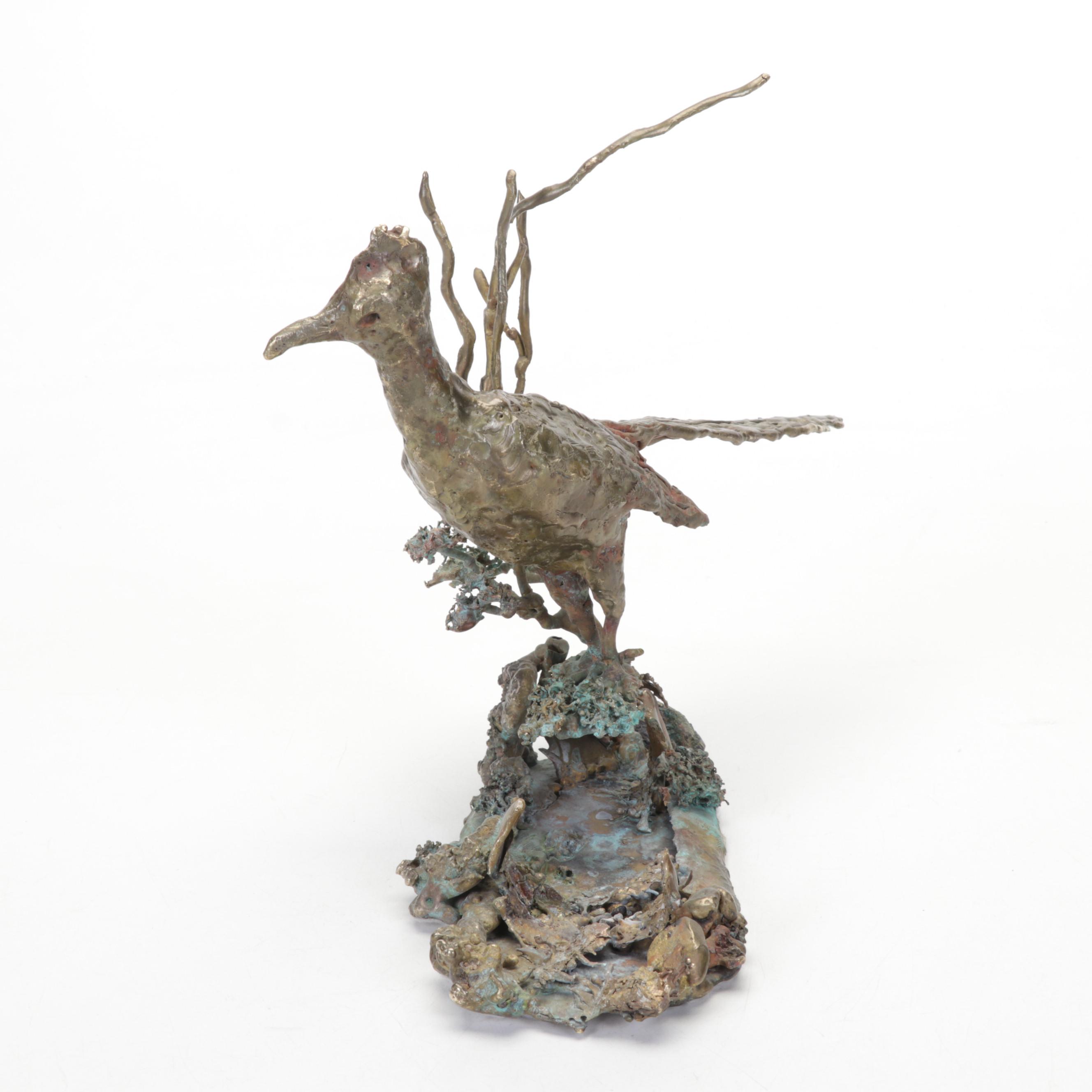 Bronze Roadrunner Sculpture, Circa 1970 EBTH