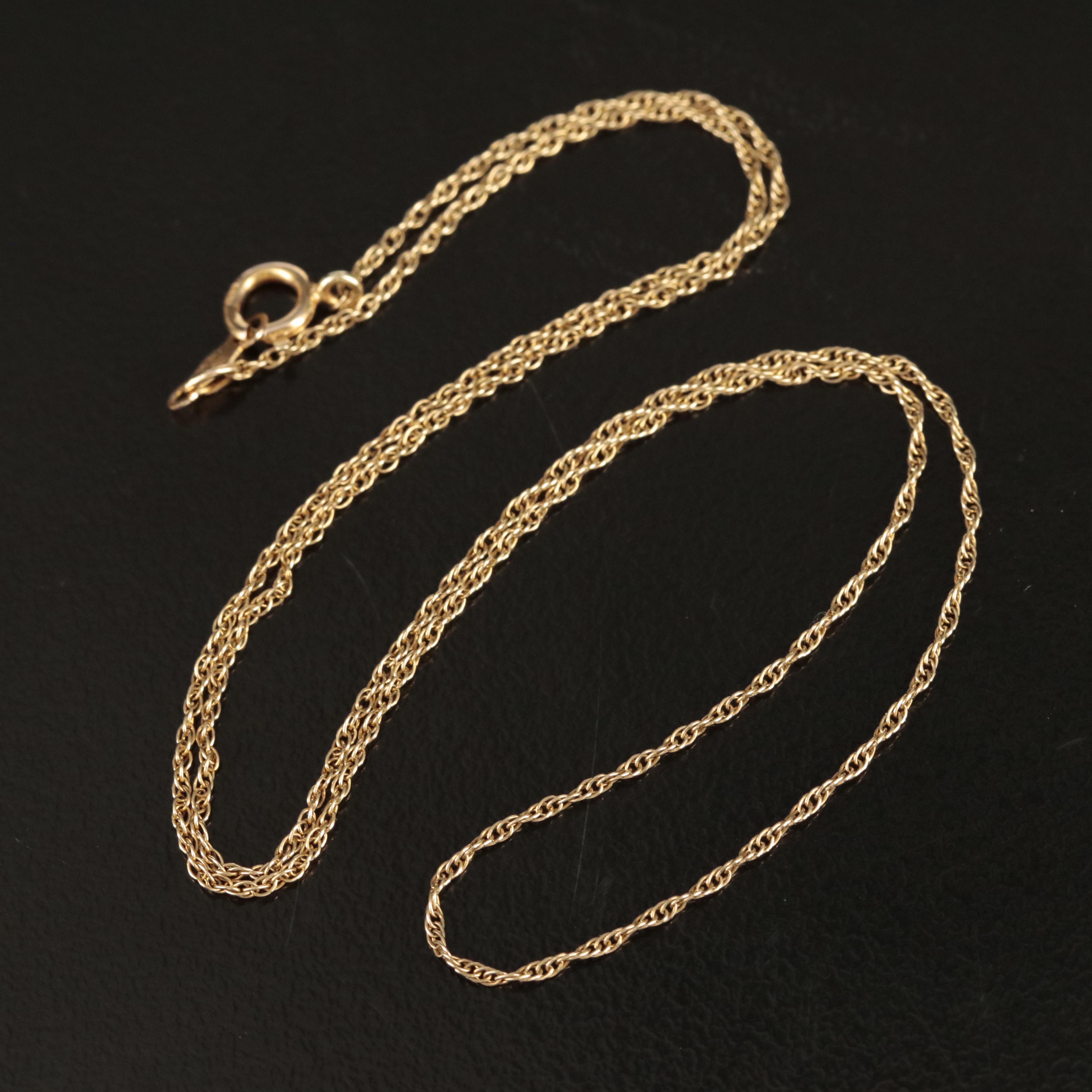 14K Singapore Chain Necklace EBTH