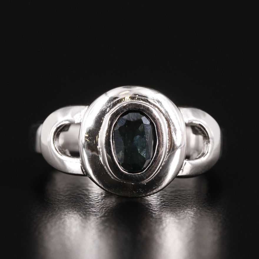 Sterling And Sapphire Ring