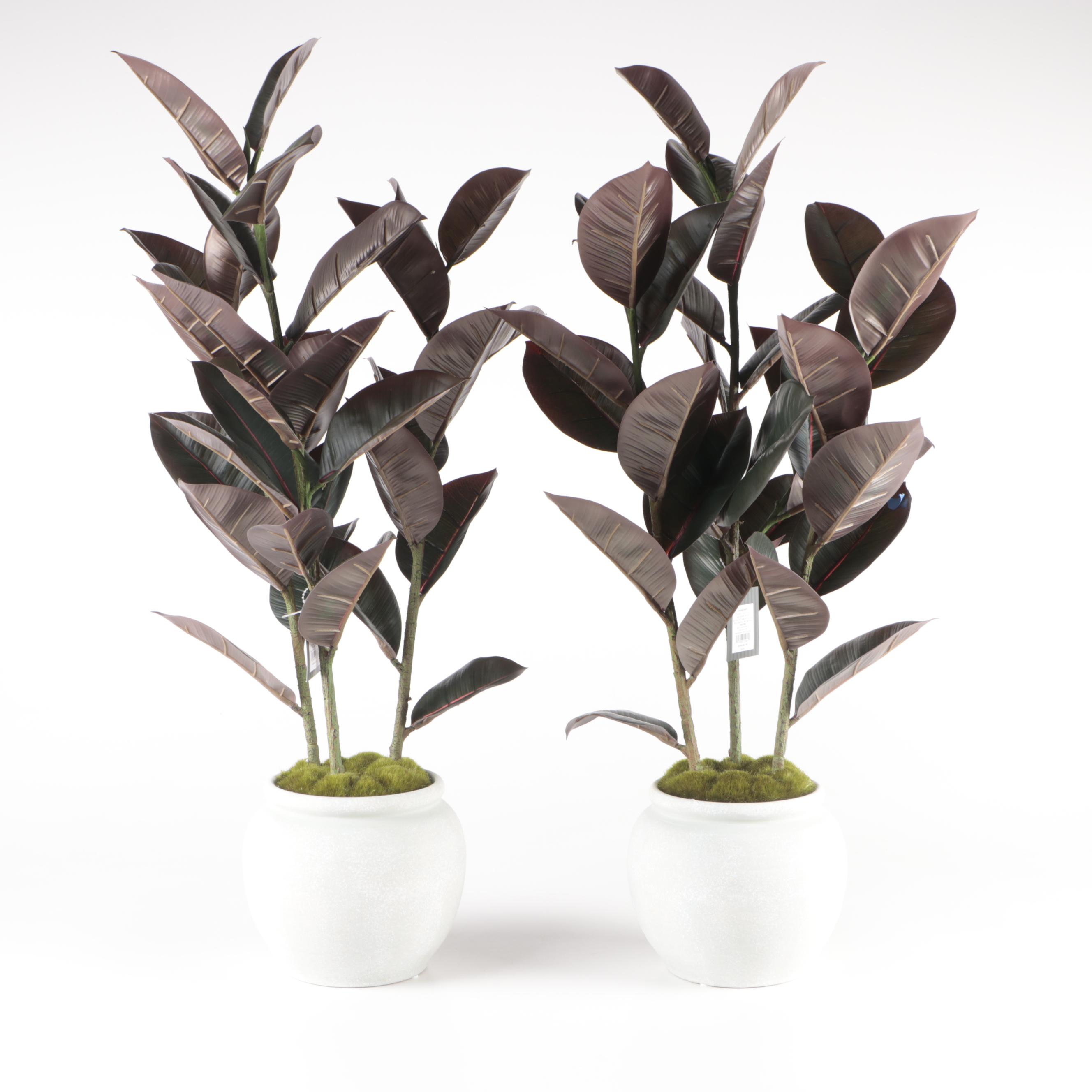 Two Threshold with Studio McGee Artificial Burgundy Rubber Trees in