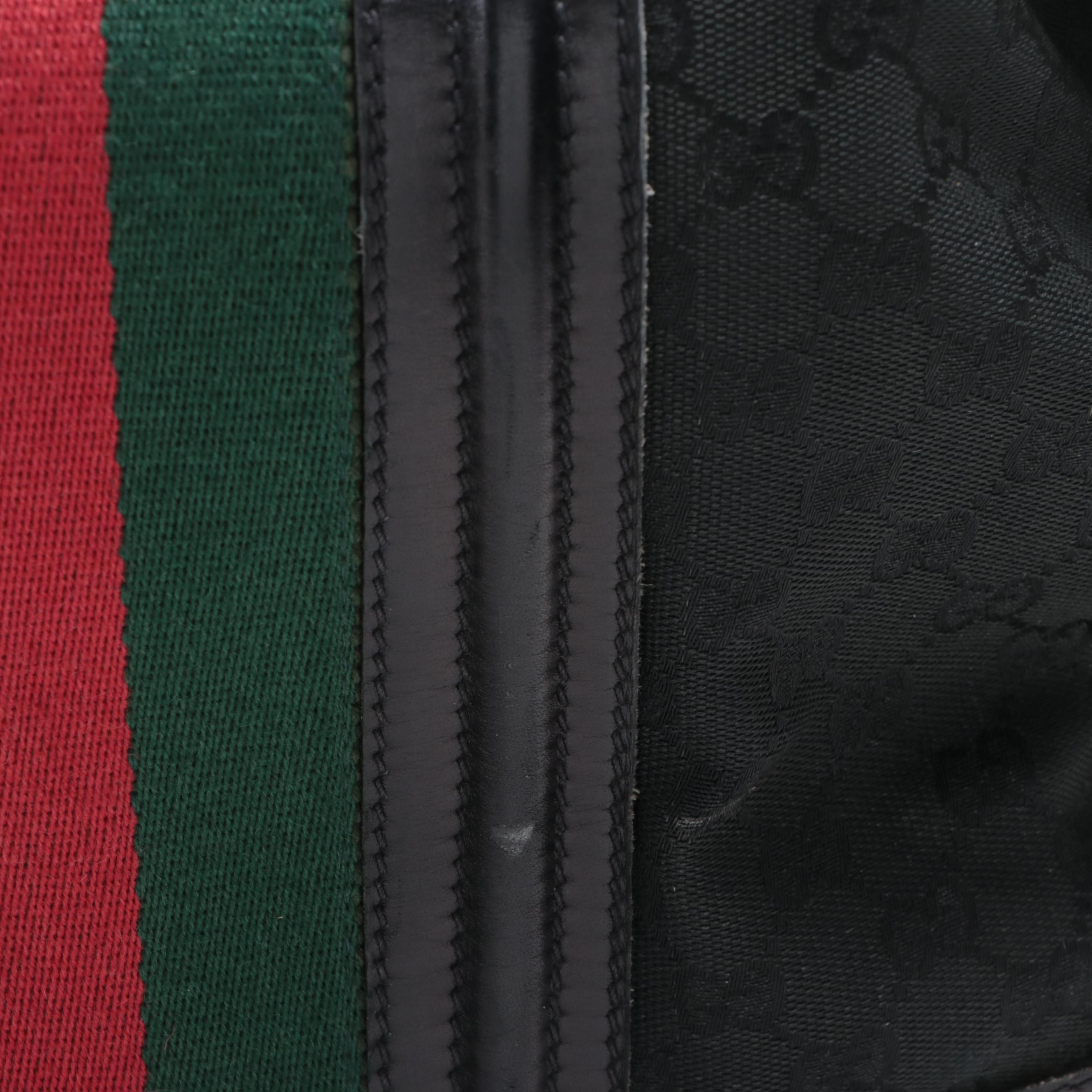 Gucci Travel Bag in Black GG Canvas and Leather w/bing Trim EBTH