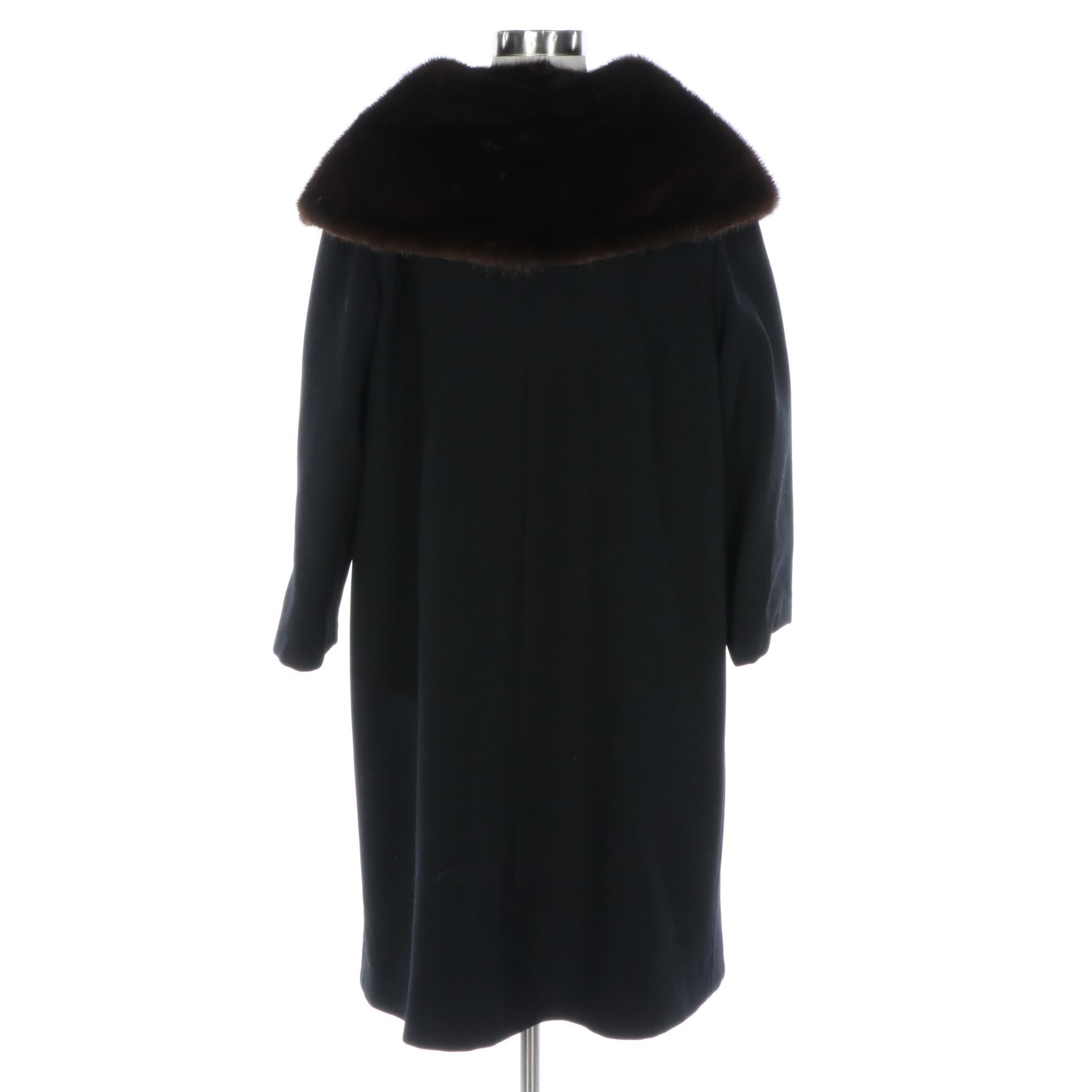 ALine Coat with Wide Mink Fur Collar EBTH