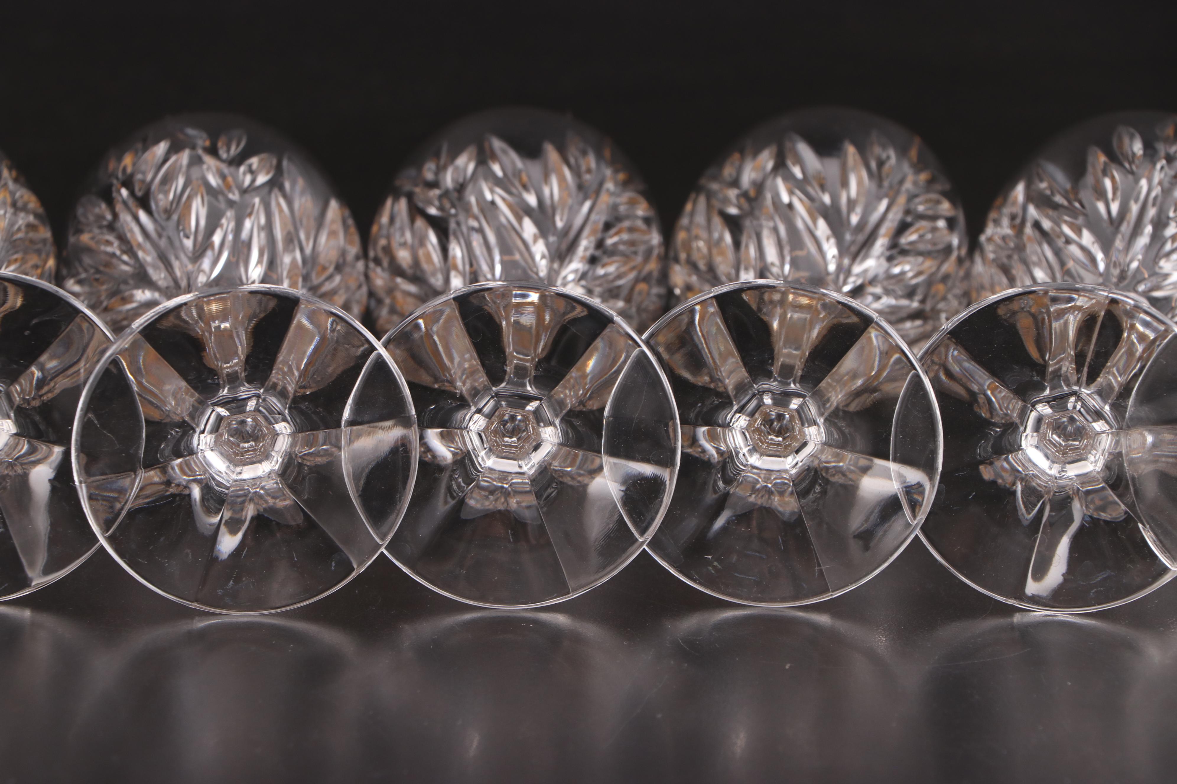 Gorham "Star Blossom Gold" Gilt Rimmed Crystal Wine Glasses, 19942003 EBTH