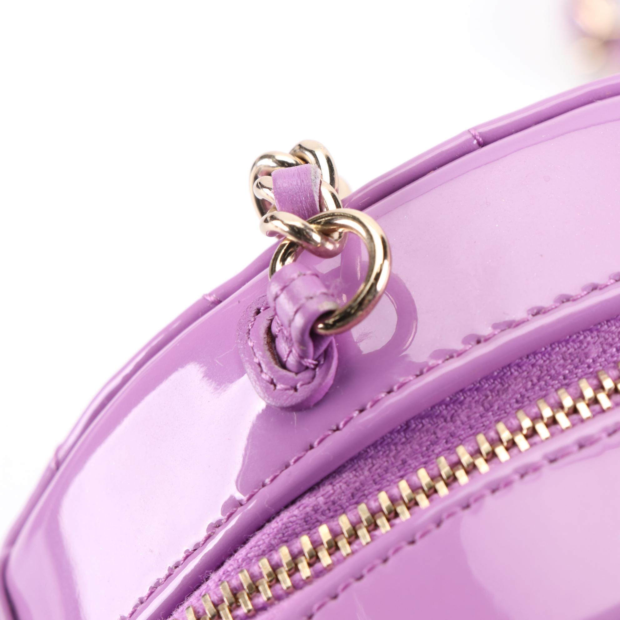 Chanel CC Round Crossbody Bag in Quilted Patent Leather EBTH