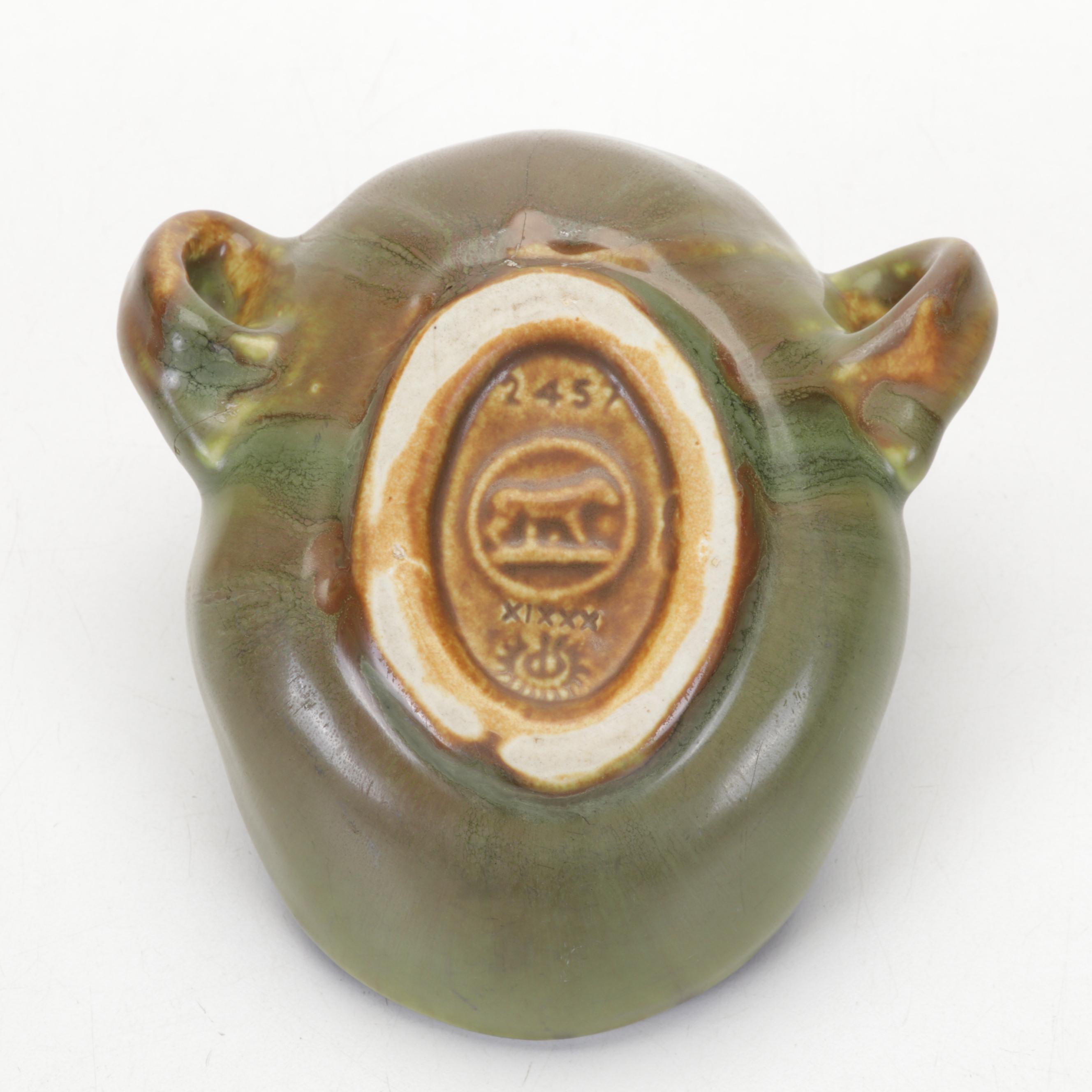 Rookwood Pottery "Devil Mask" Glazed Ceramic Ashtray, 1939 EBTH