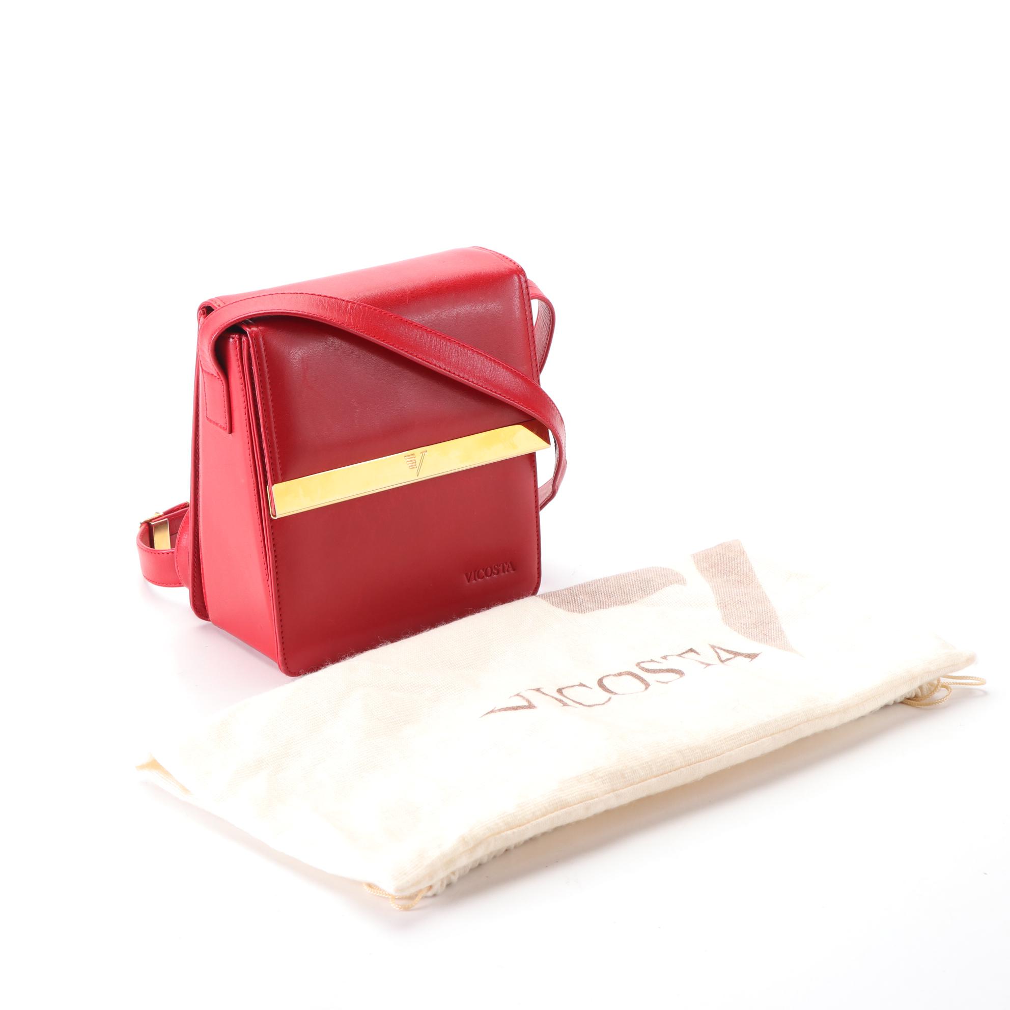 Vicosta Structured Crossbody Bag in Red Leather EBTH