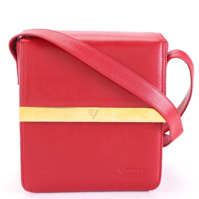 Vicosta Structured Crossbody Bag in Red Leather