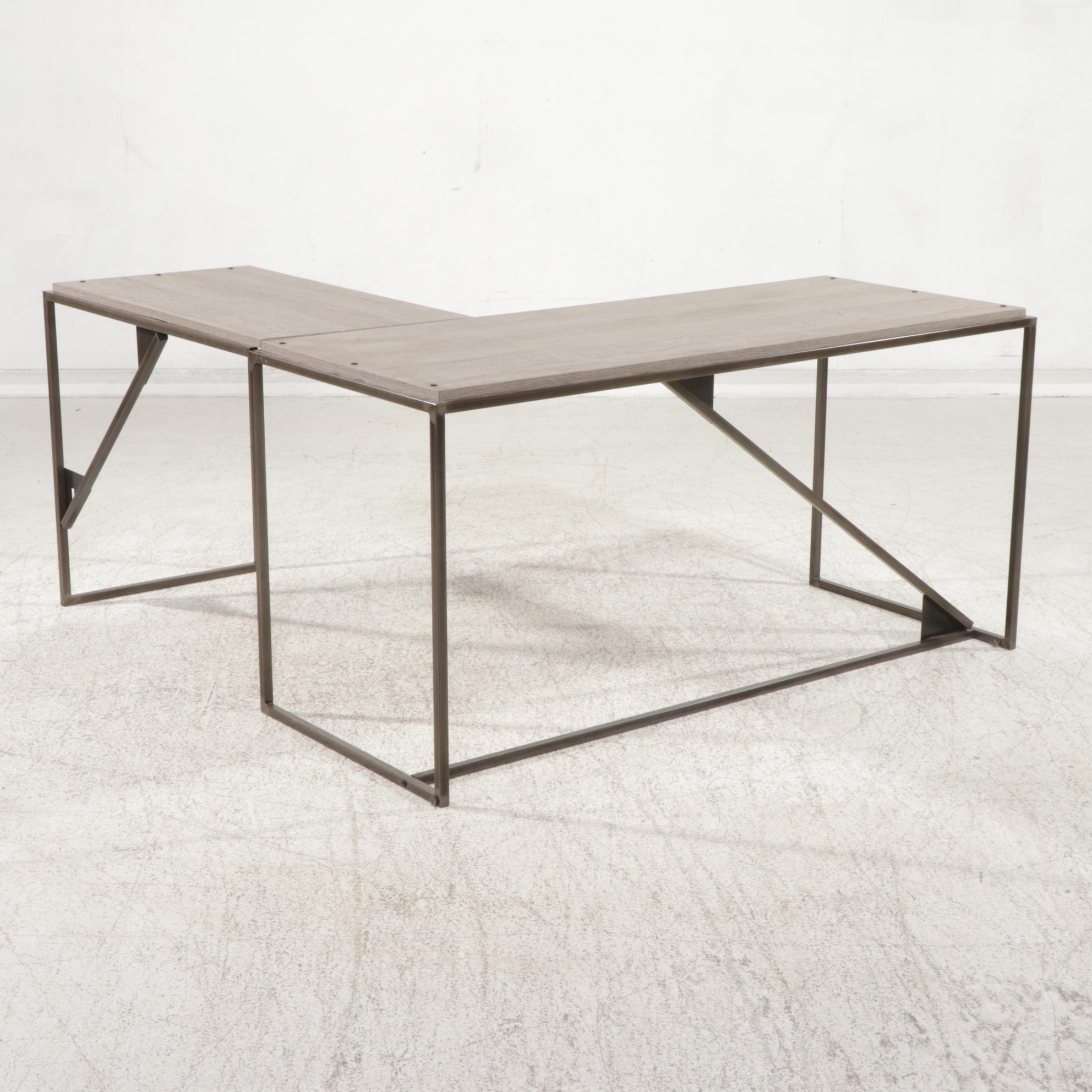 Bush Furniture "Refinery" Metal and Engineered Wood 3Piece Desk with