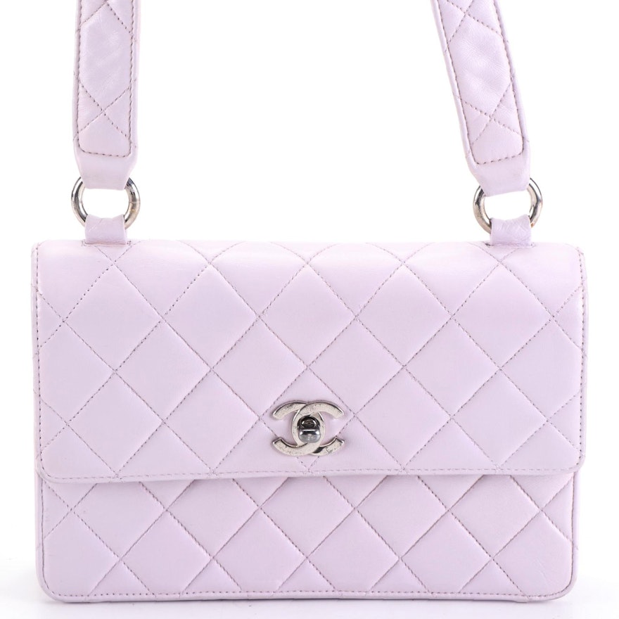 Chanel Small Single-Flap Shoulder Bag in Quilted Lambskin Leather w/Box