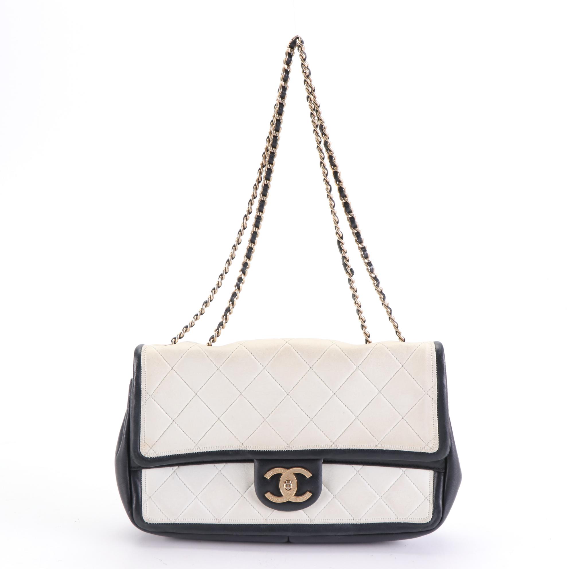 Chanel Graphic Flap Bag Medium in Quilted Calfskin EBTH